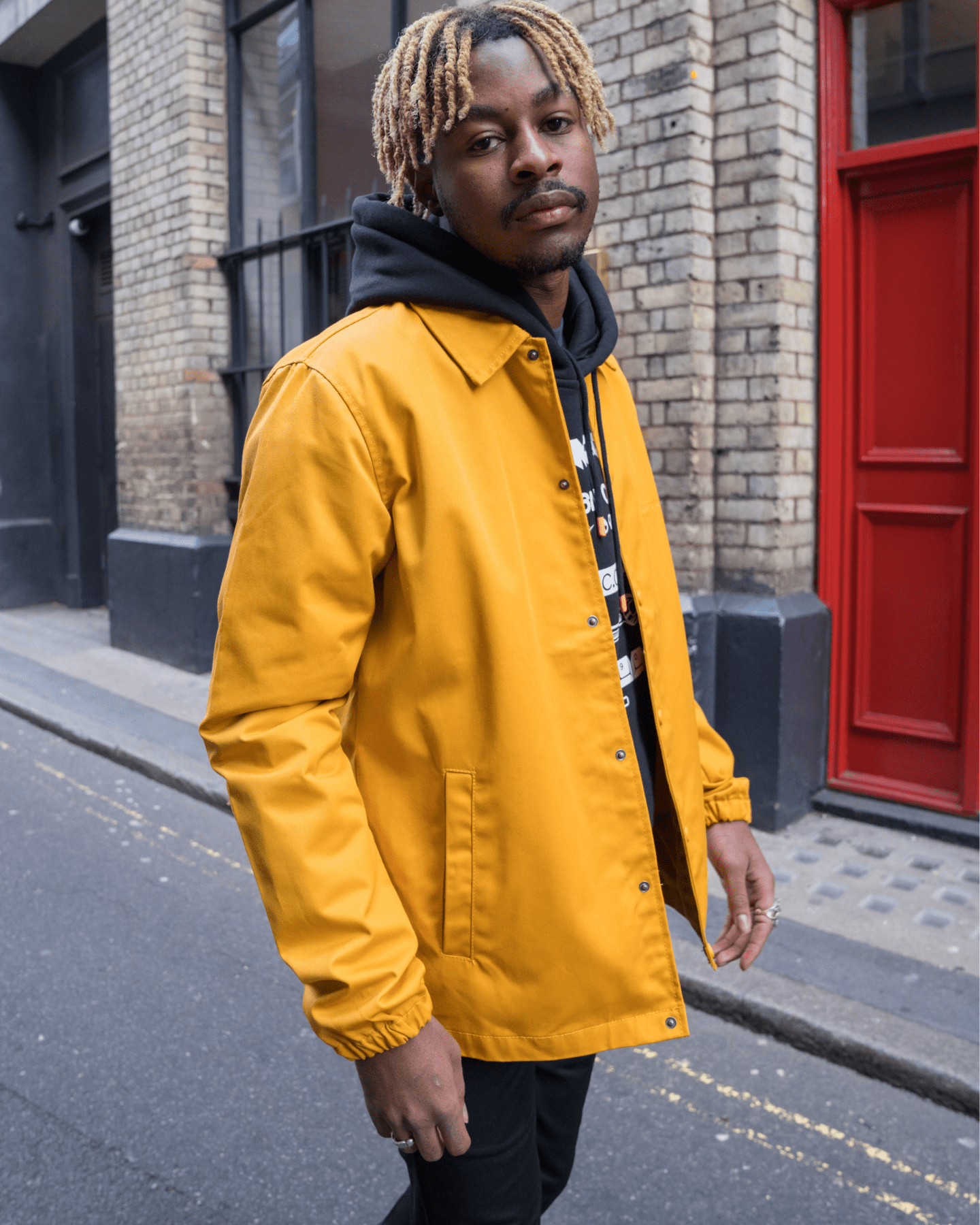 Fitted Coach Jacket Mustard Yellow