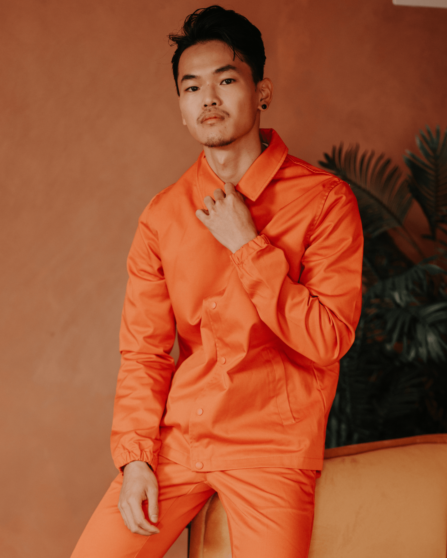 Fitted Coach Jacket Orange