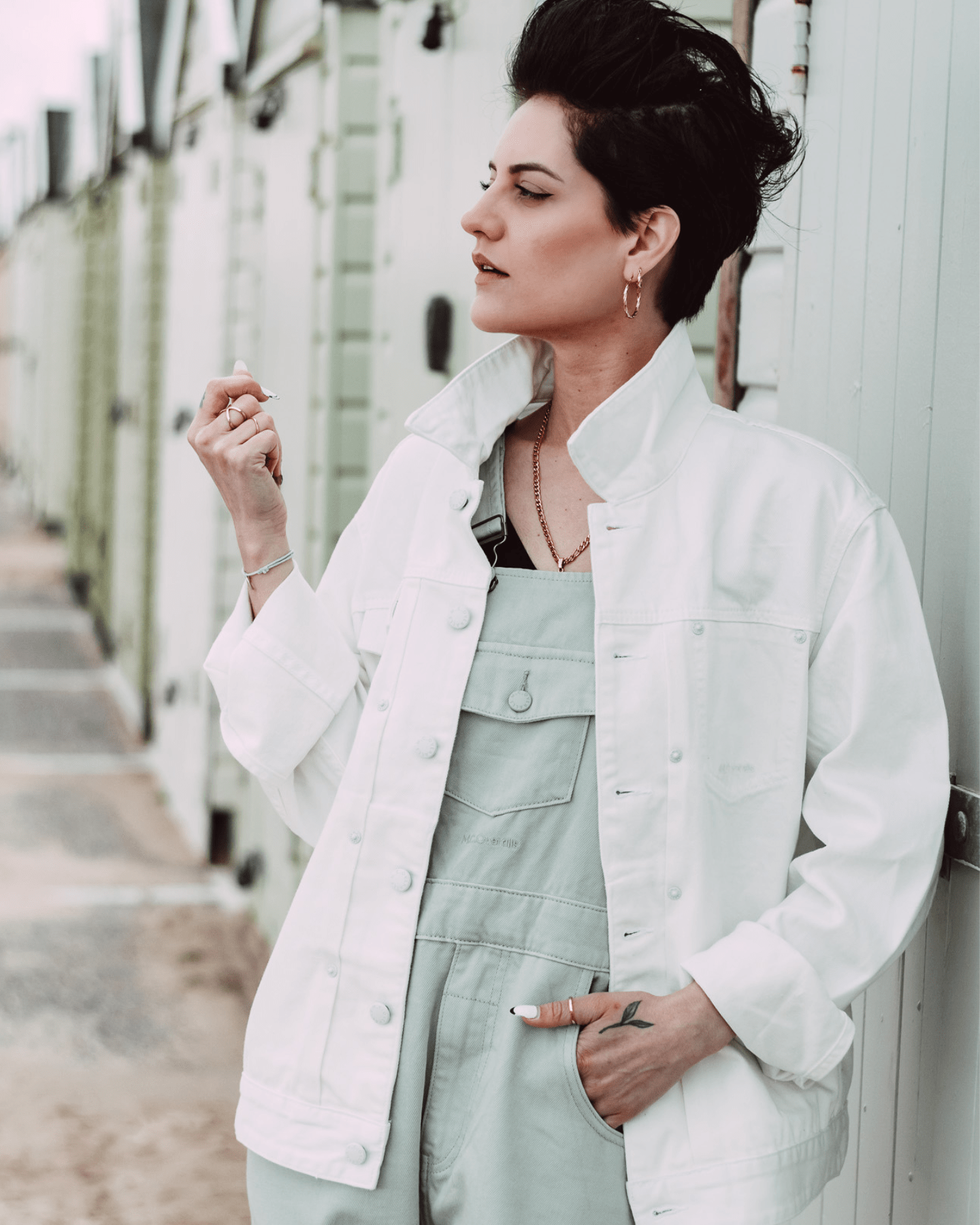 Denim Battle Jacket Ivory
