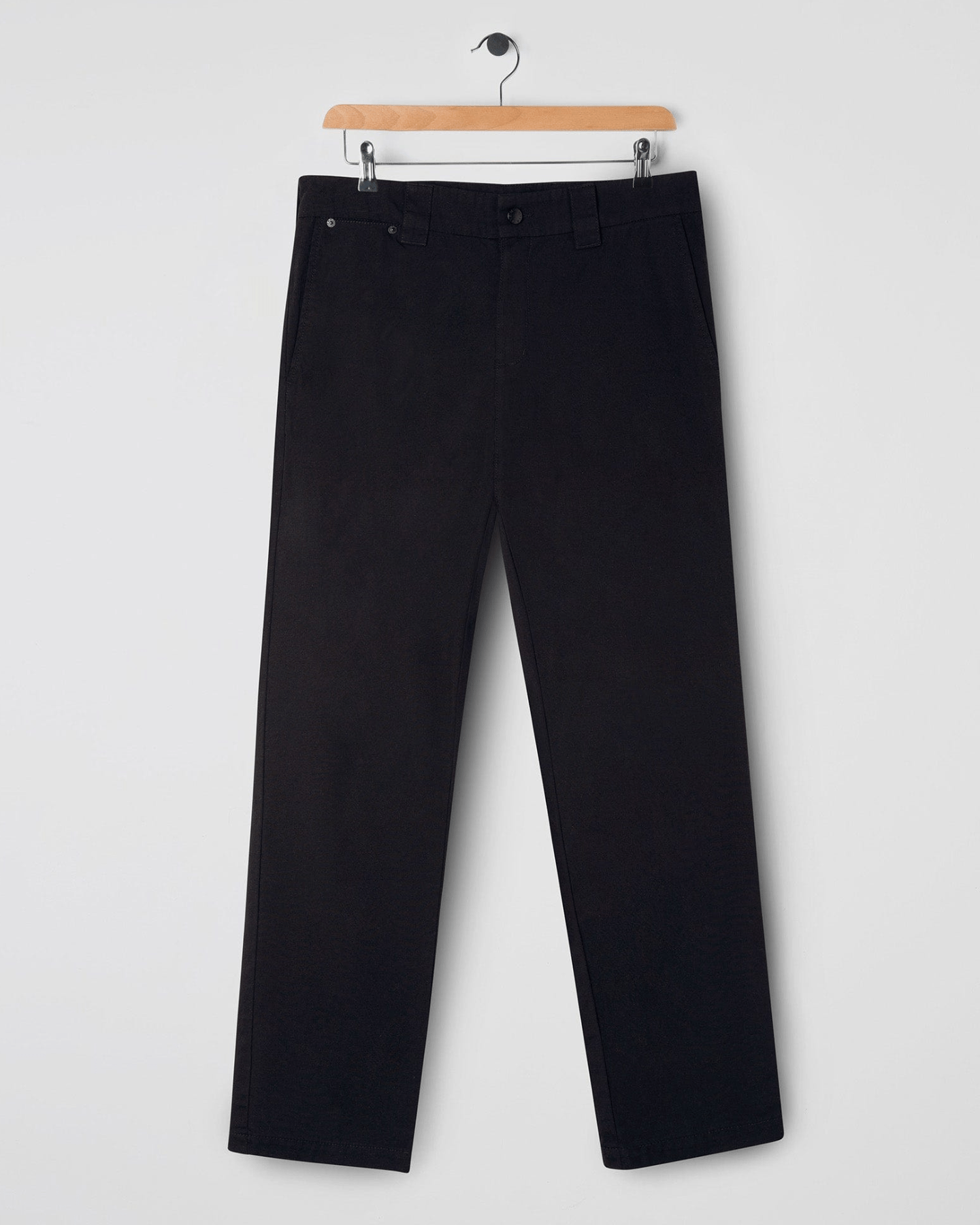 Slim-Fit Lightweight Cotton Trousers Black
