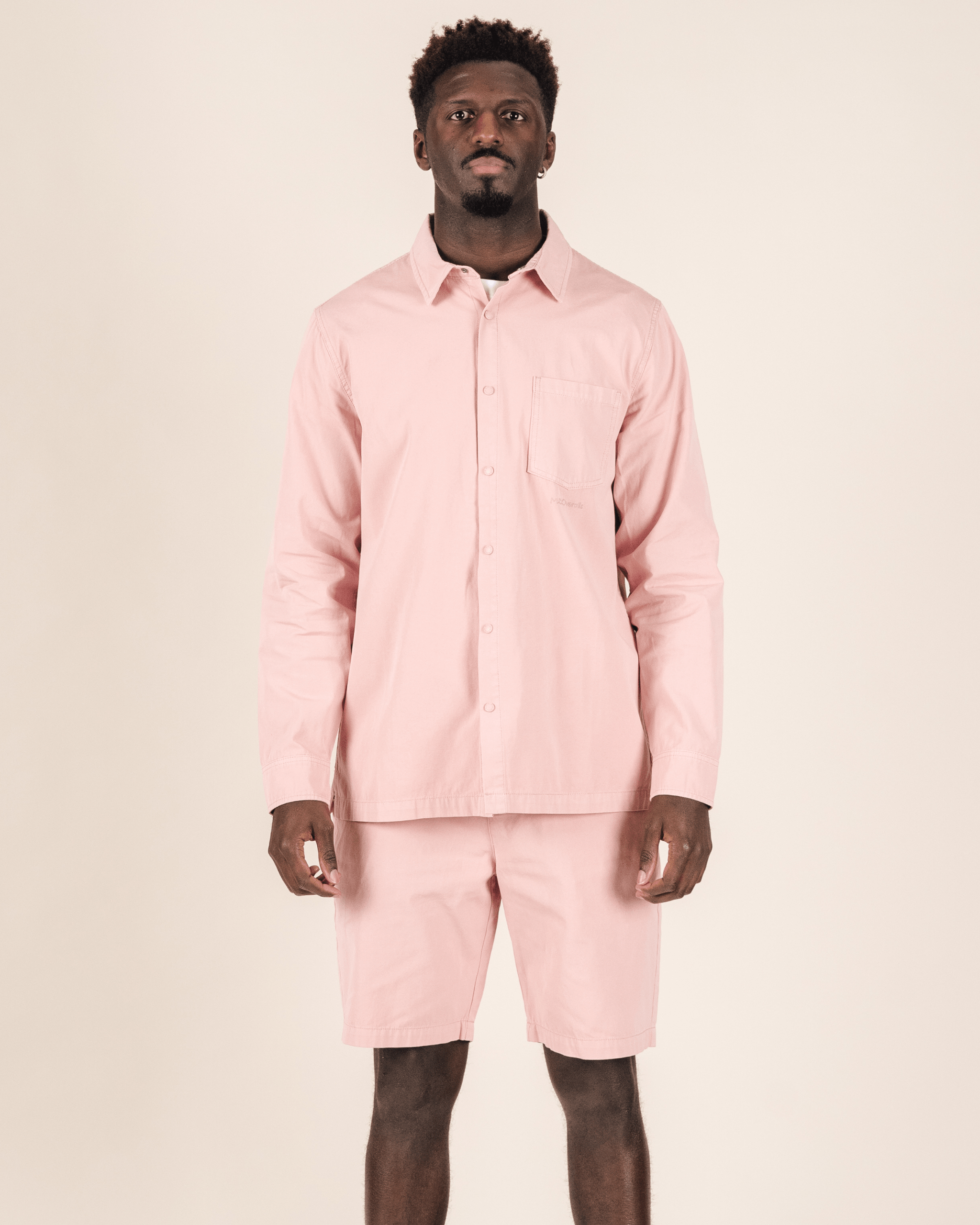 Lightweight Relaxed Snap Button Shirt Dusty Pink
