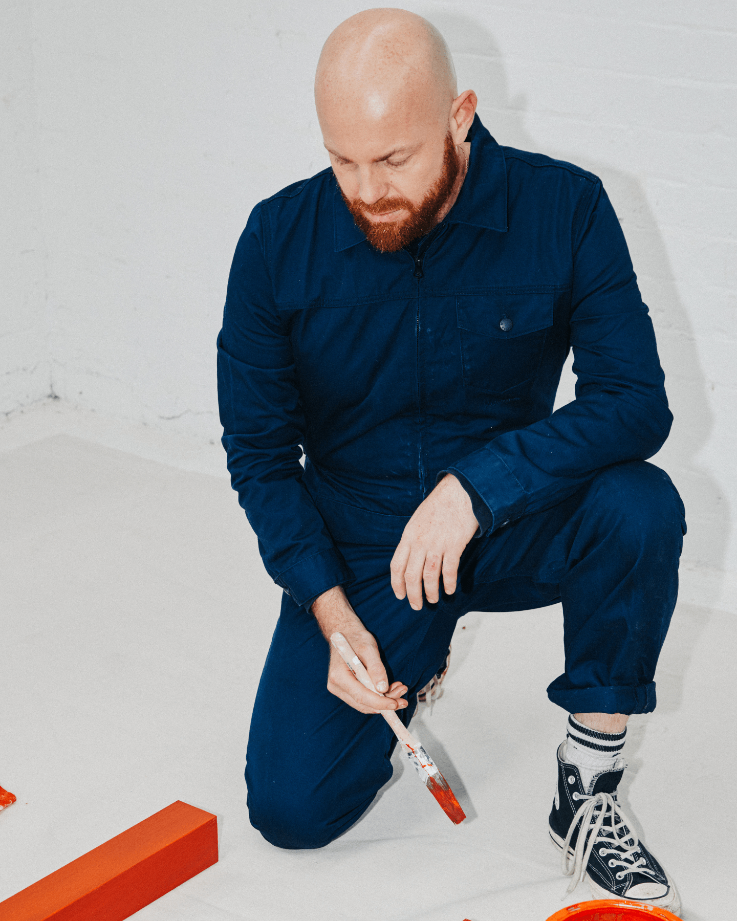 Collared Zip Overall Navy
