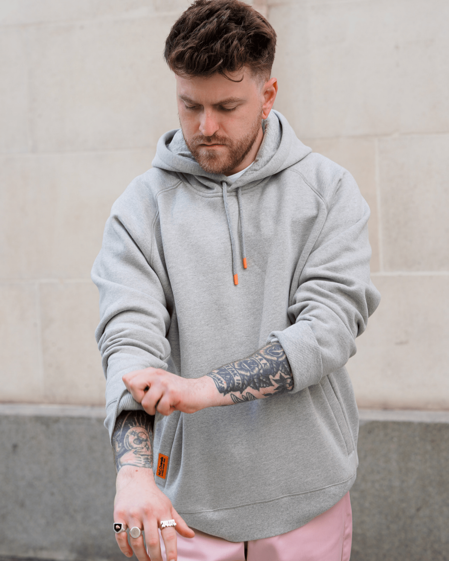 Heavyweight Logo Hoodie Grey