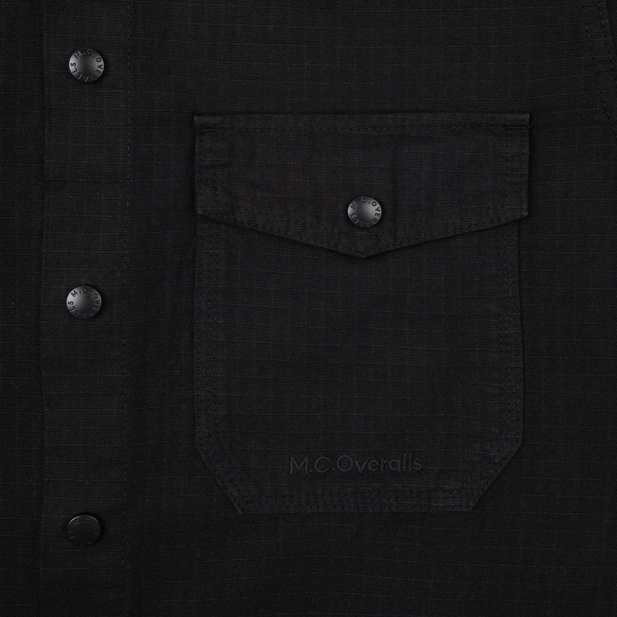 Ripstop Double Pocket Snap Shirt Black