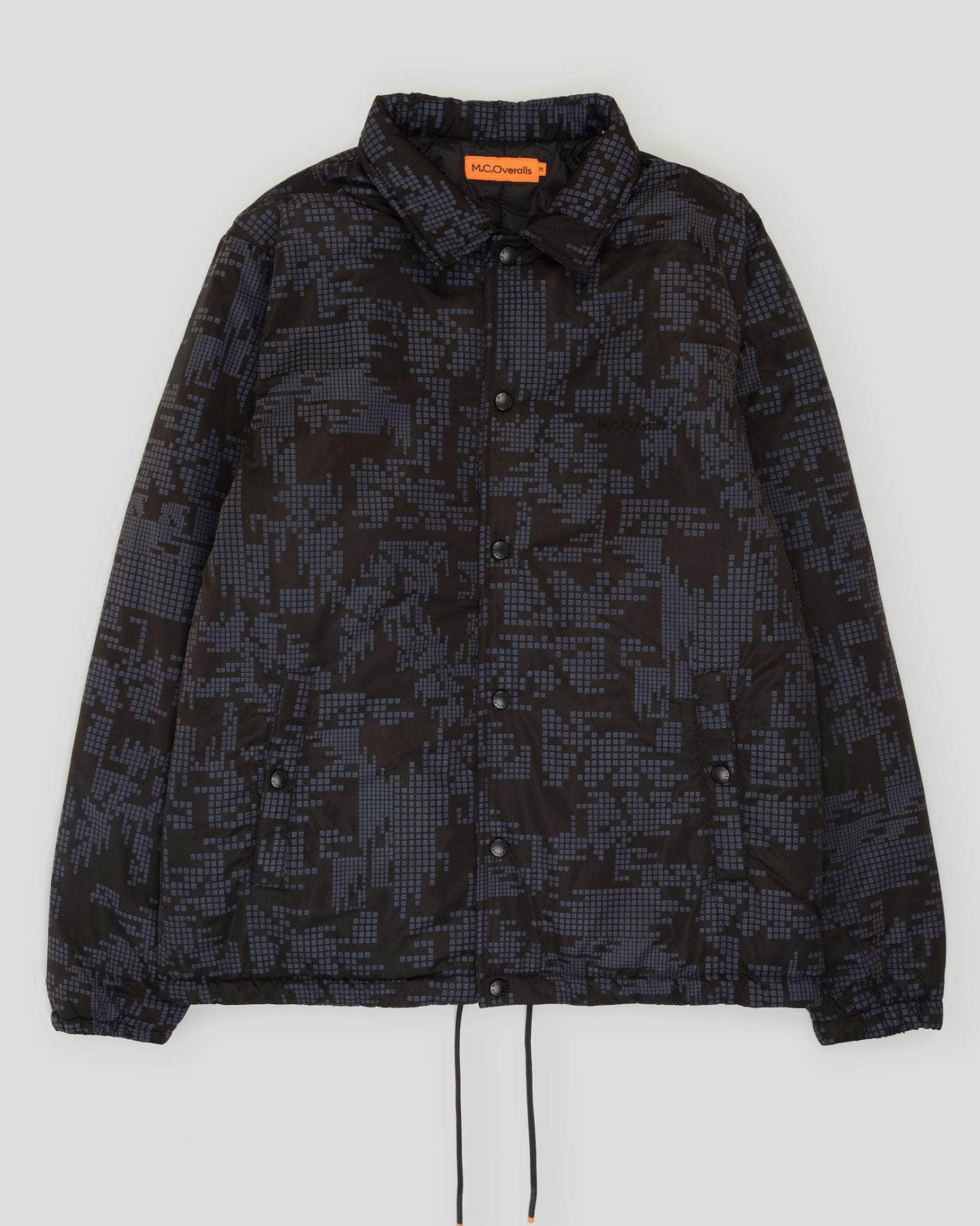 Reflective Printed Puffer Coach Jacket Black
