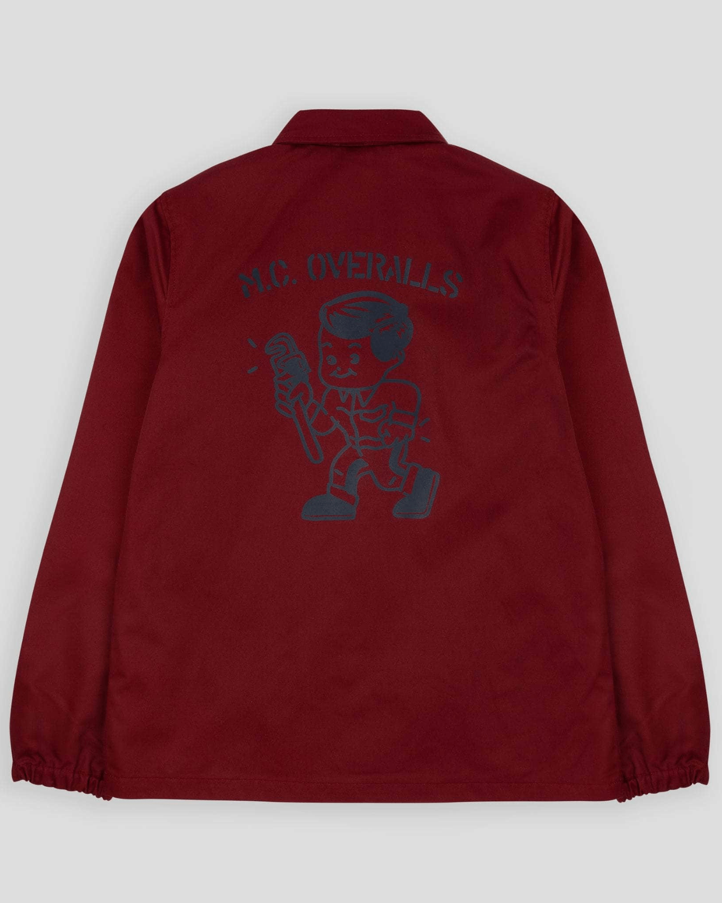 Spanner Boy Fitted Coach Jacket Burgundy (Navy Print)