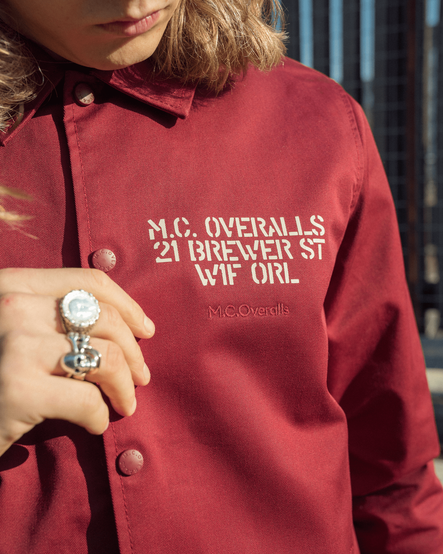 Spanner Boy Fitted Coach Jacket Burgundy (Oatmeal Print)