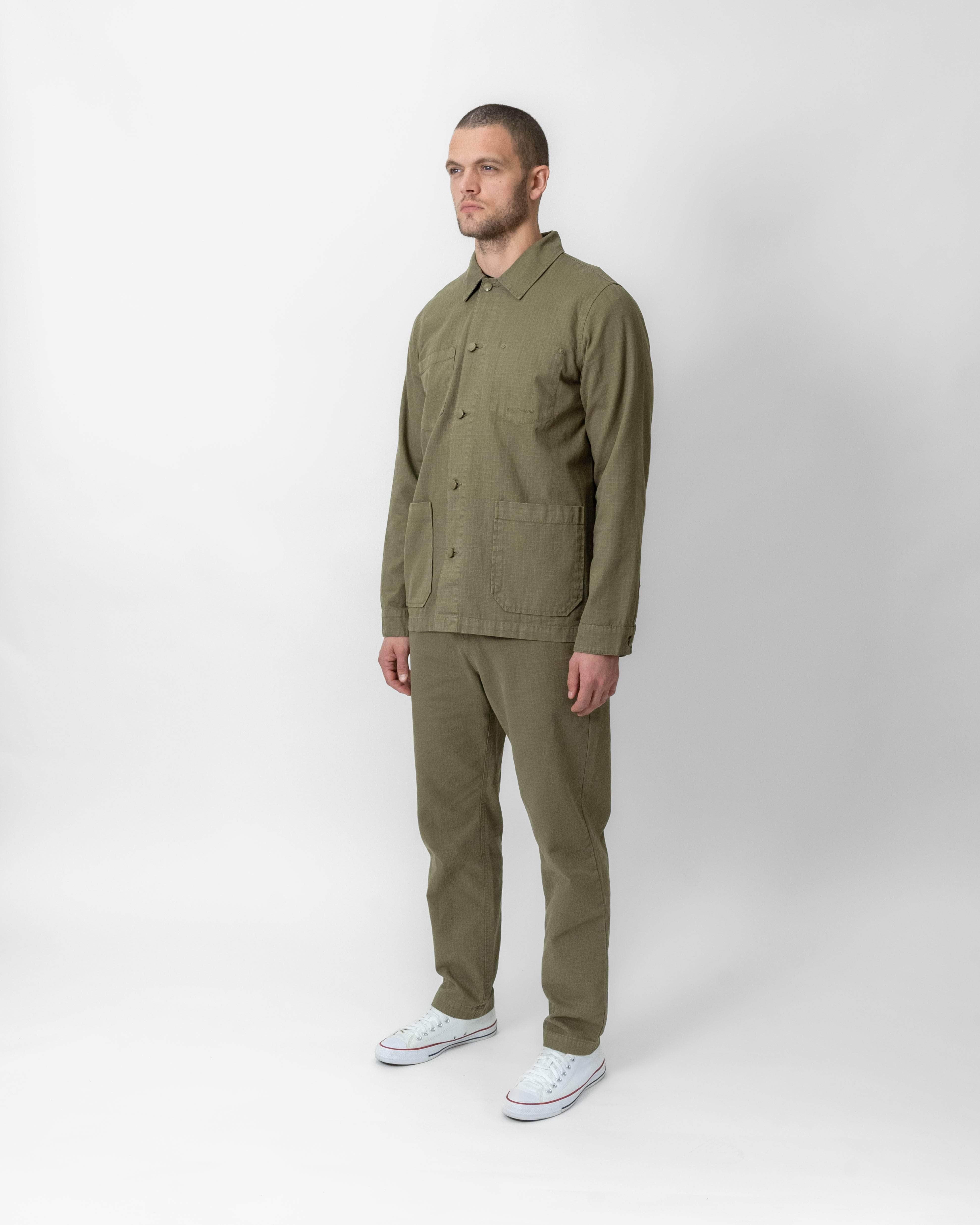 Relaxed-Fit Ripstop Trousers Olive