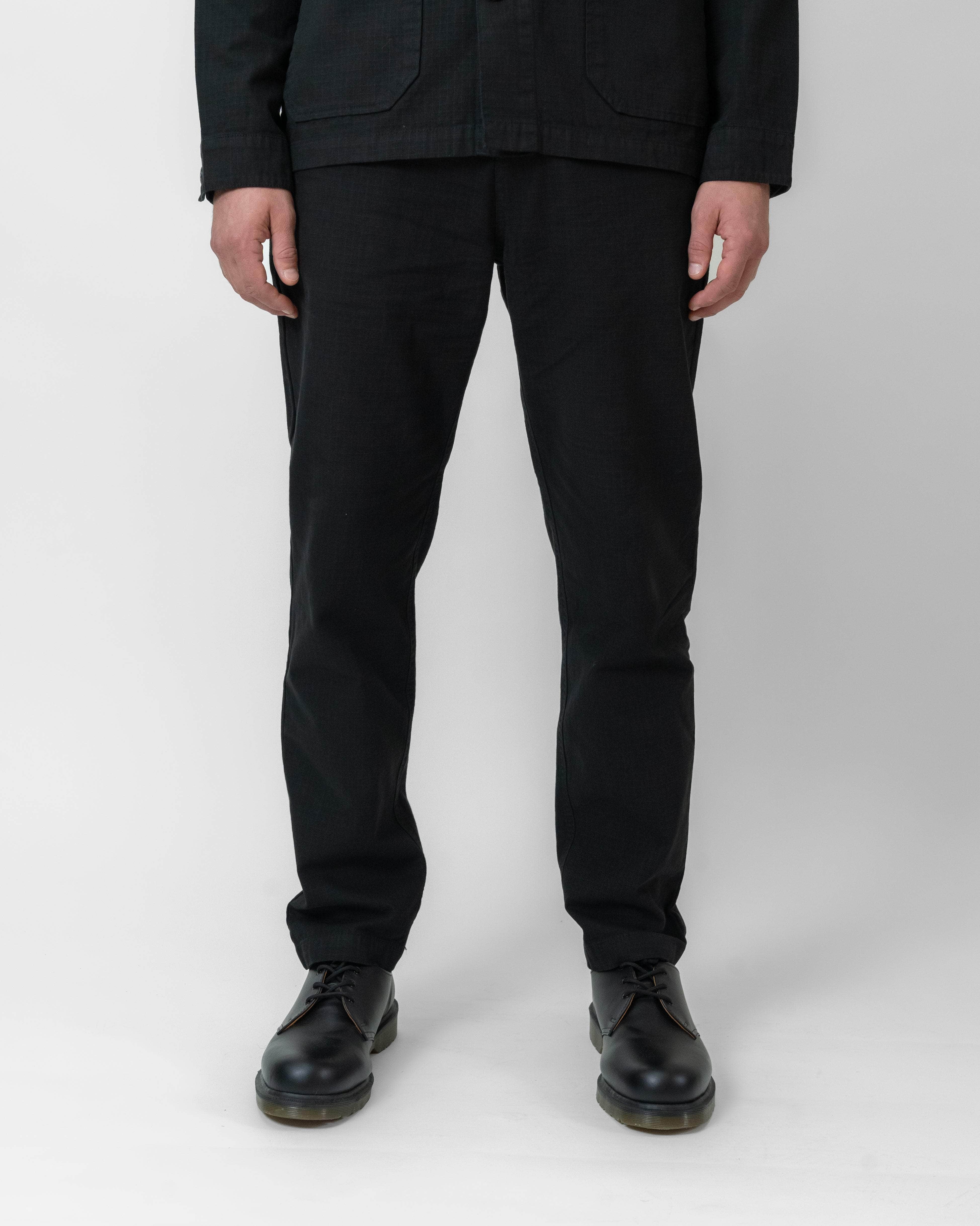 Relaxed-Fit Ripstop Trousers Black