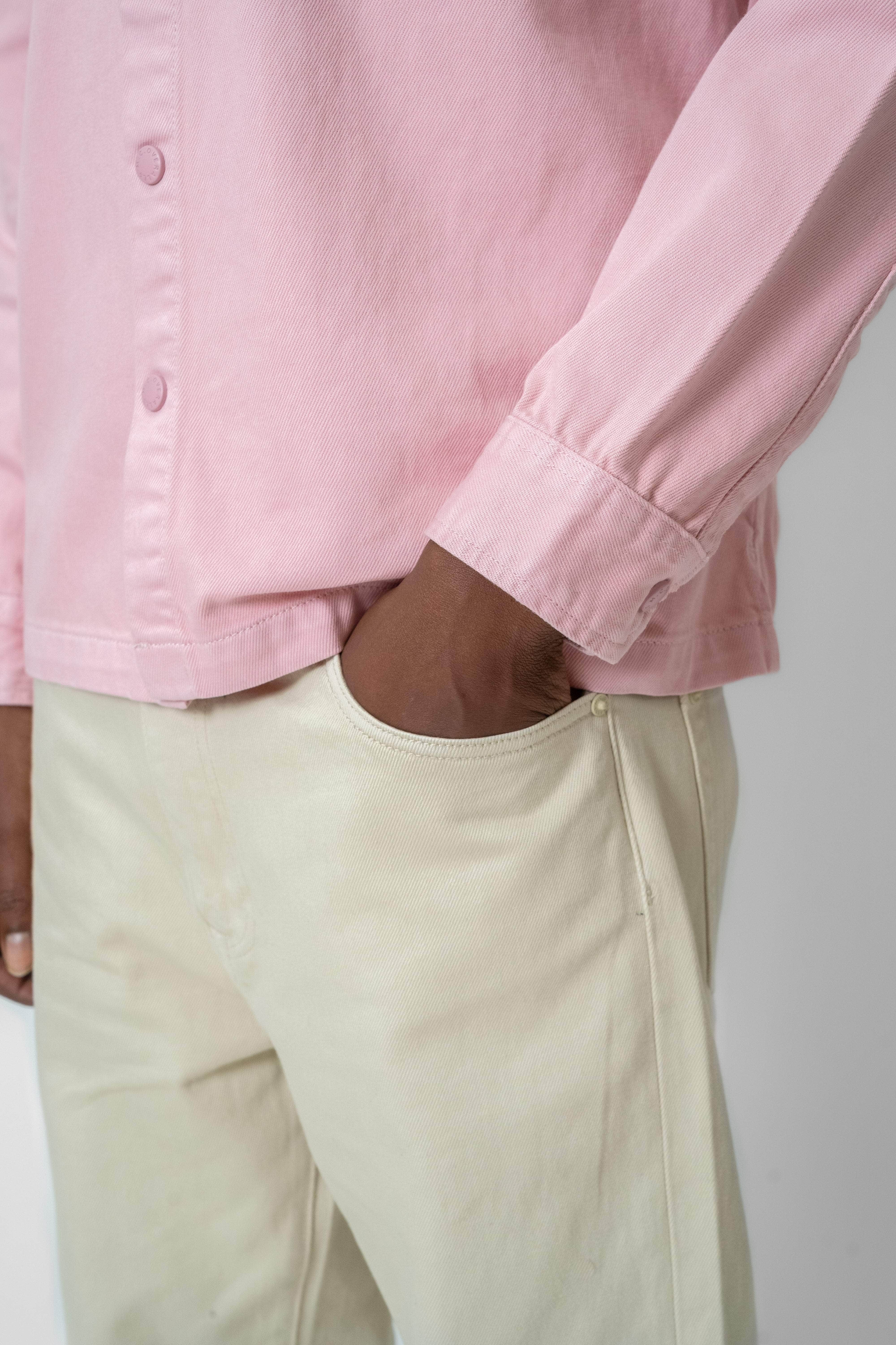 Relaxed Denim Overshirt Dusty Pink