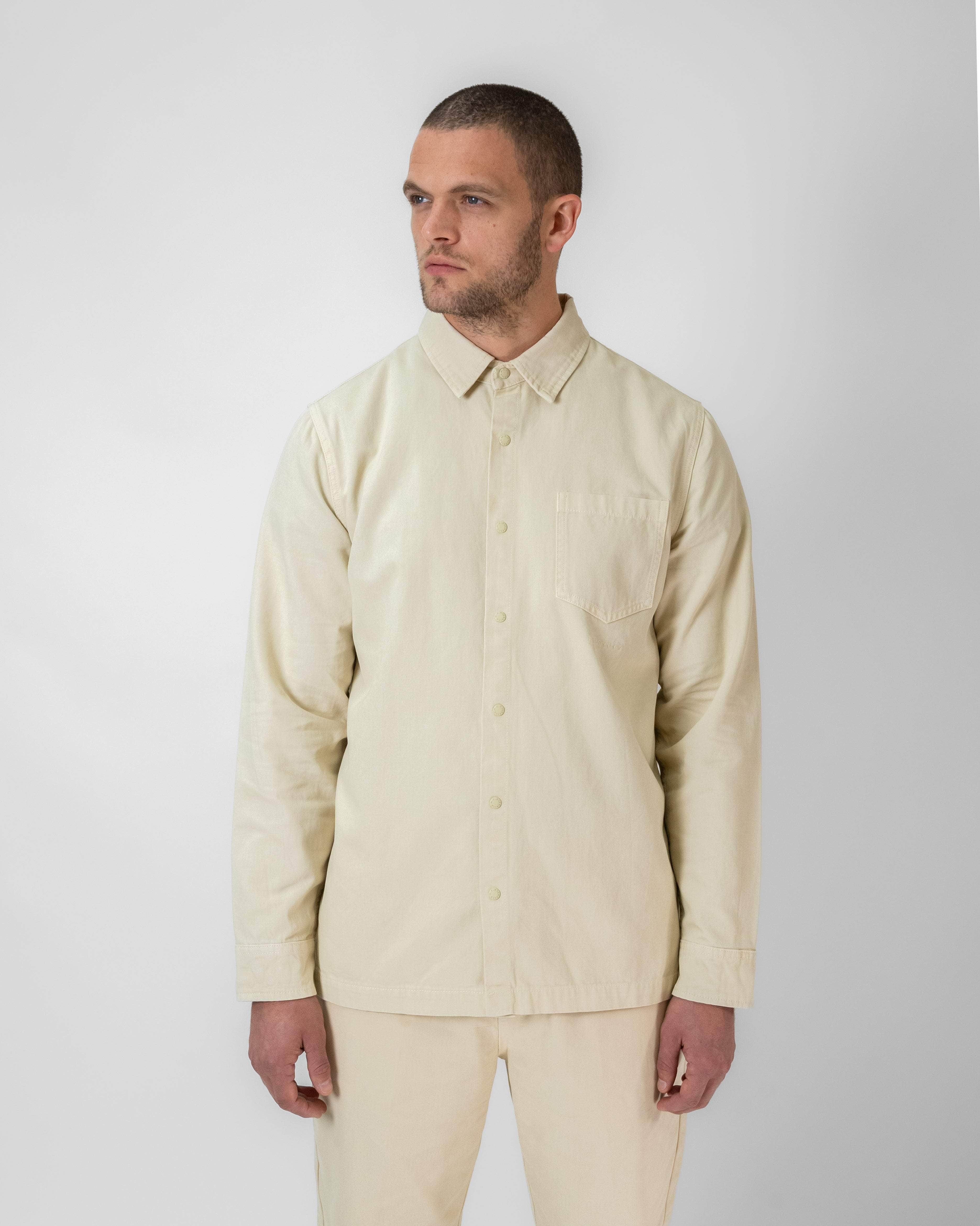 Relaxed Cotton Canvas Snap Buttoned Shirt Palo Santo