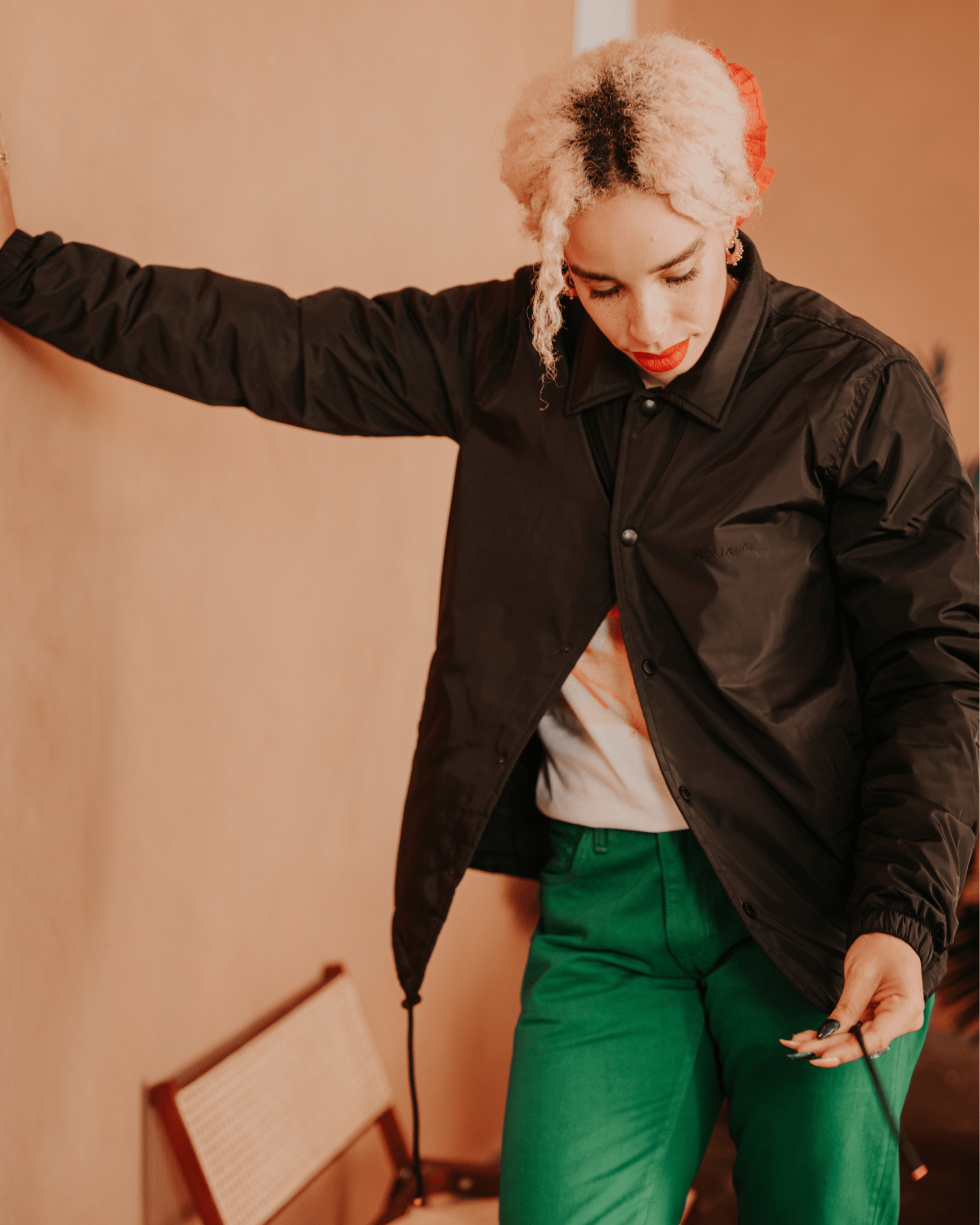 Coach long top puffer coat