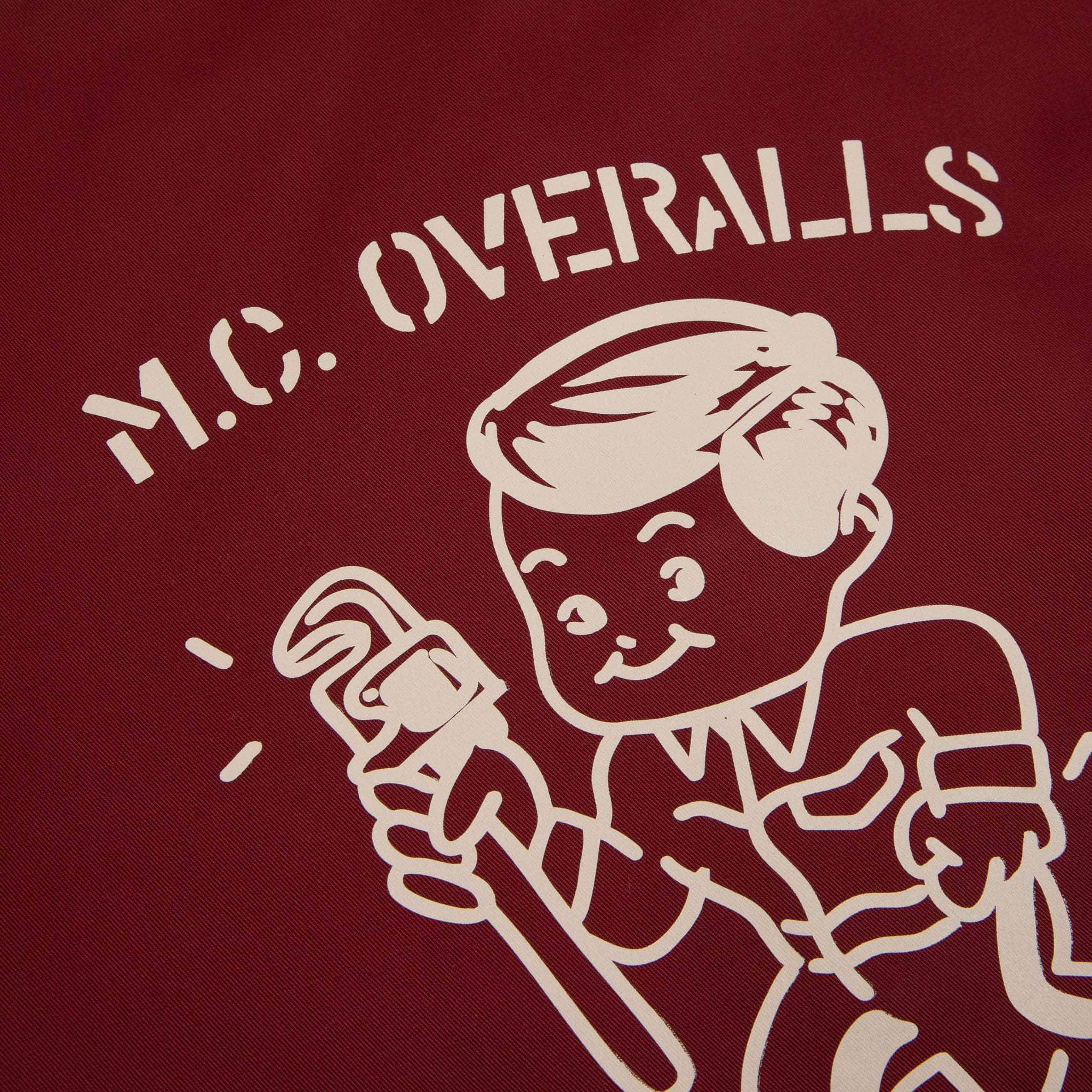 Spanner Boy Fitted Coach Jacket Burgundy (Oatmeal Print)
