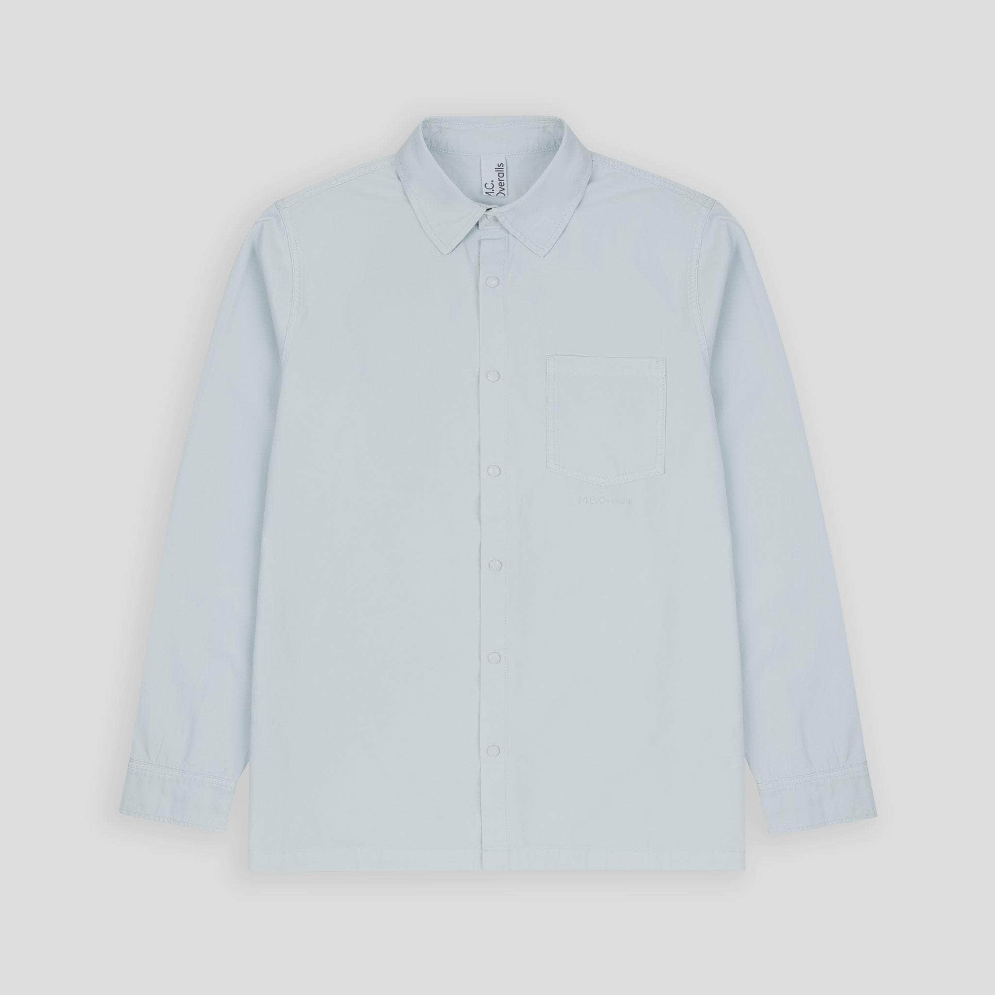 Lightweight Relaxed Snap Button Shirt Illusion Blue