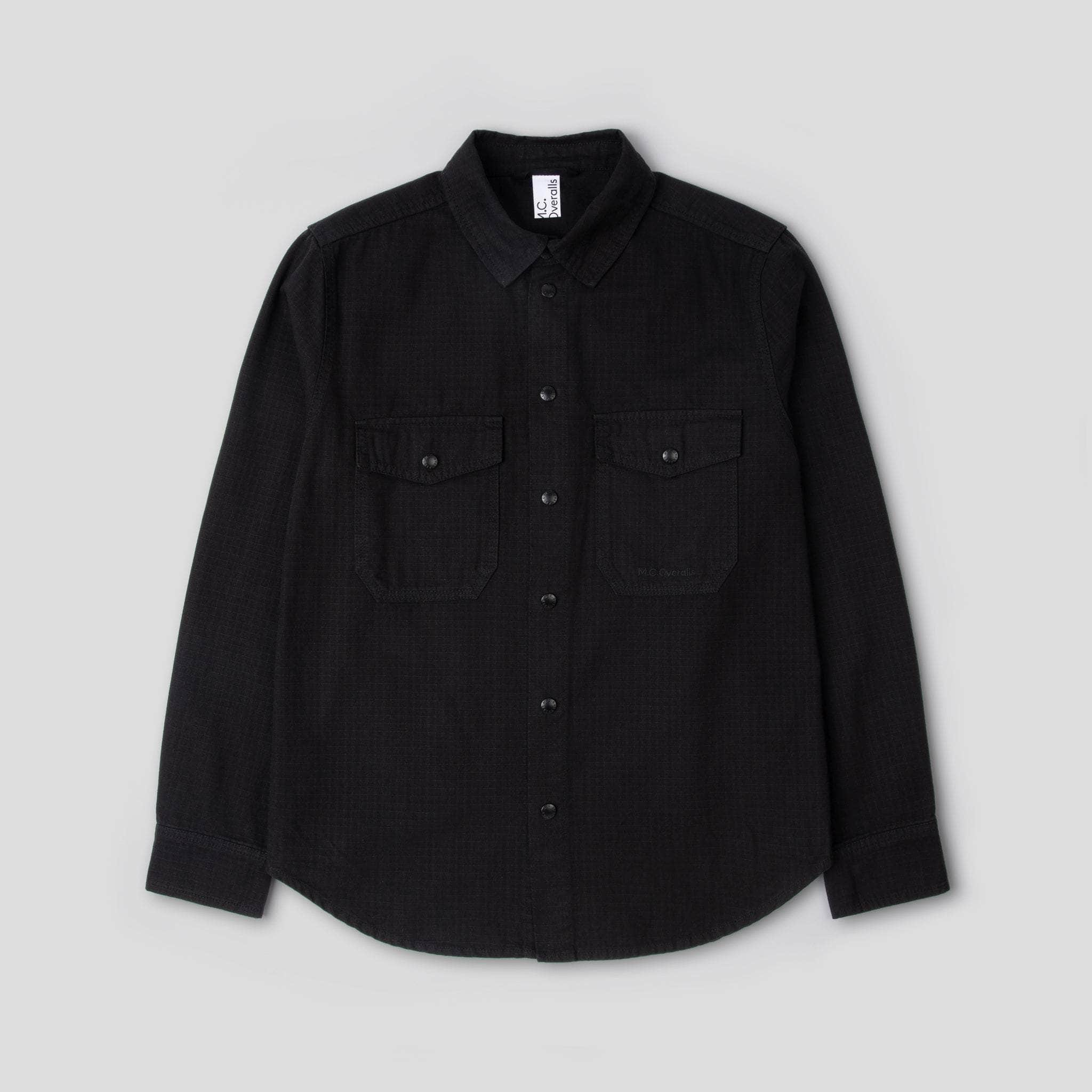 Ripstop Double Pocket Snap Shirt Black