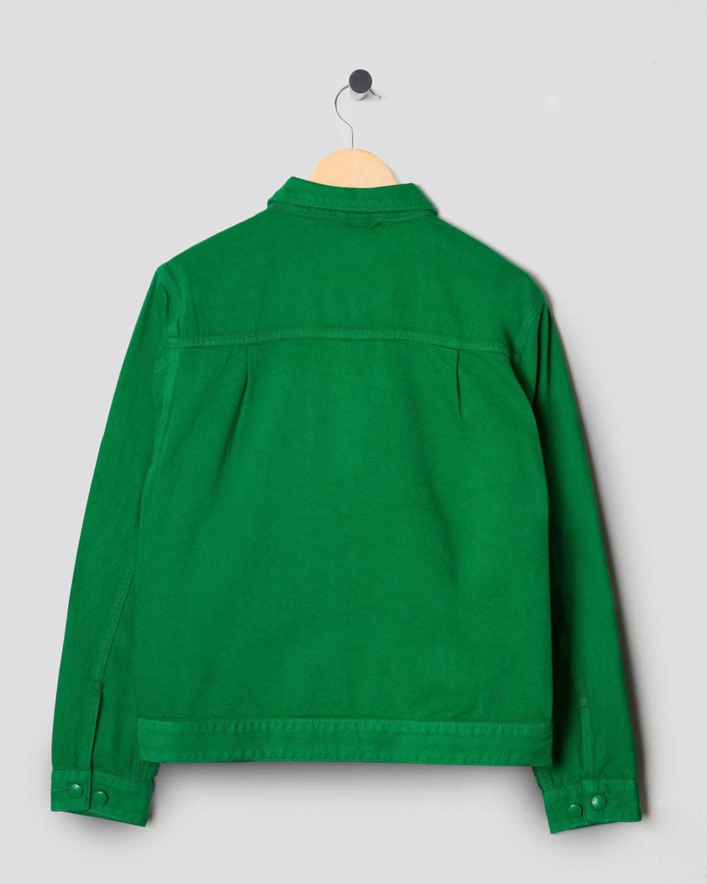 Classic Fit Denim Zip Jacket Green