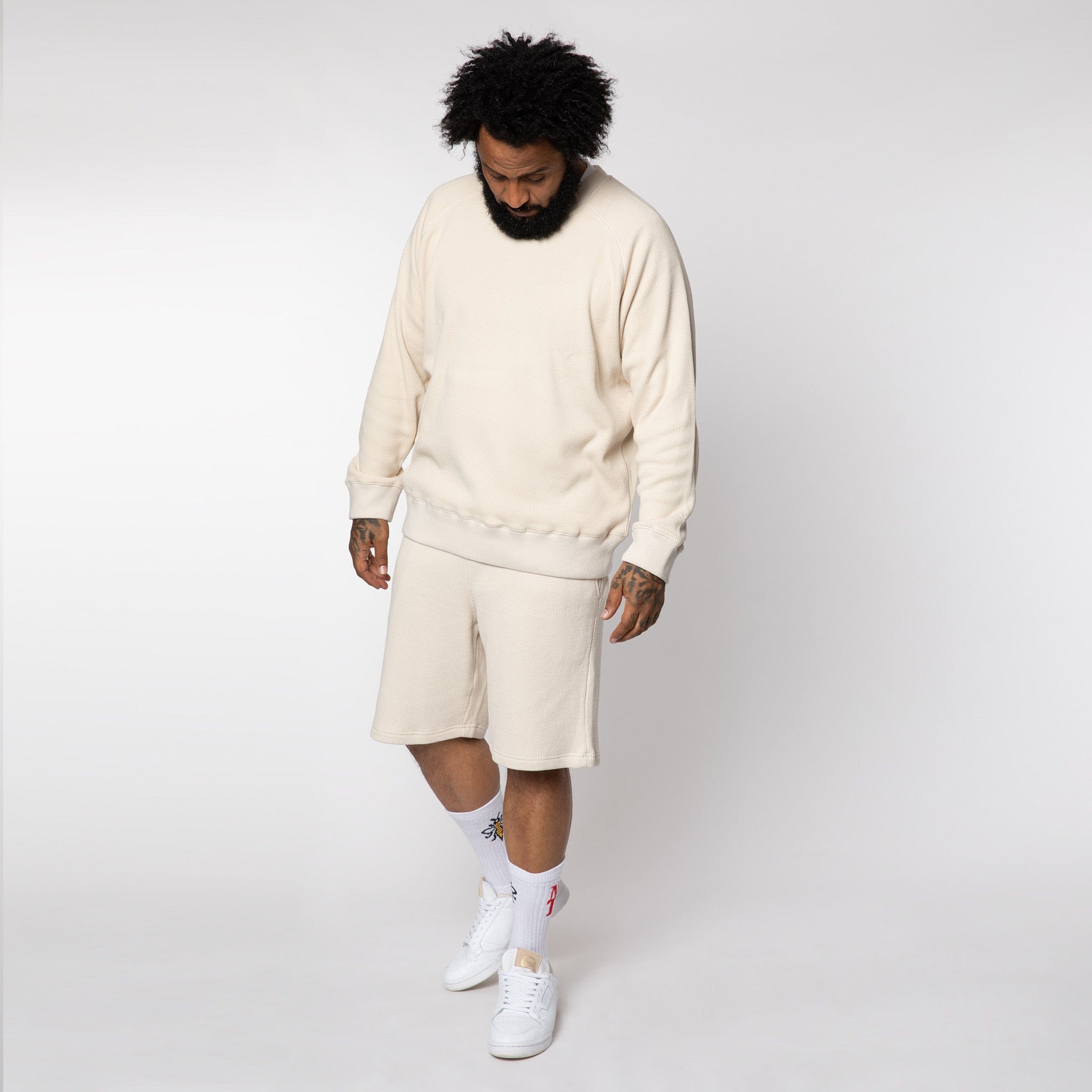Double Waffle Jersey Sweatshirt Oatmeal