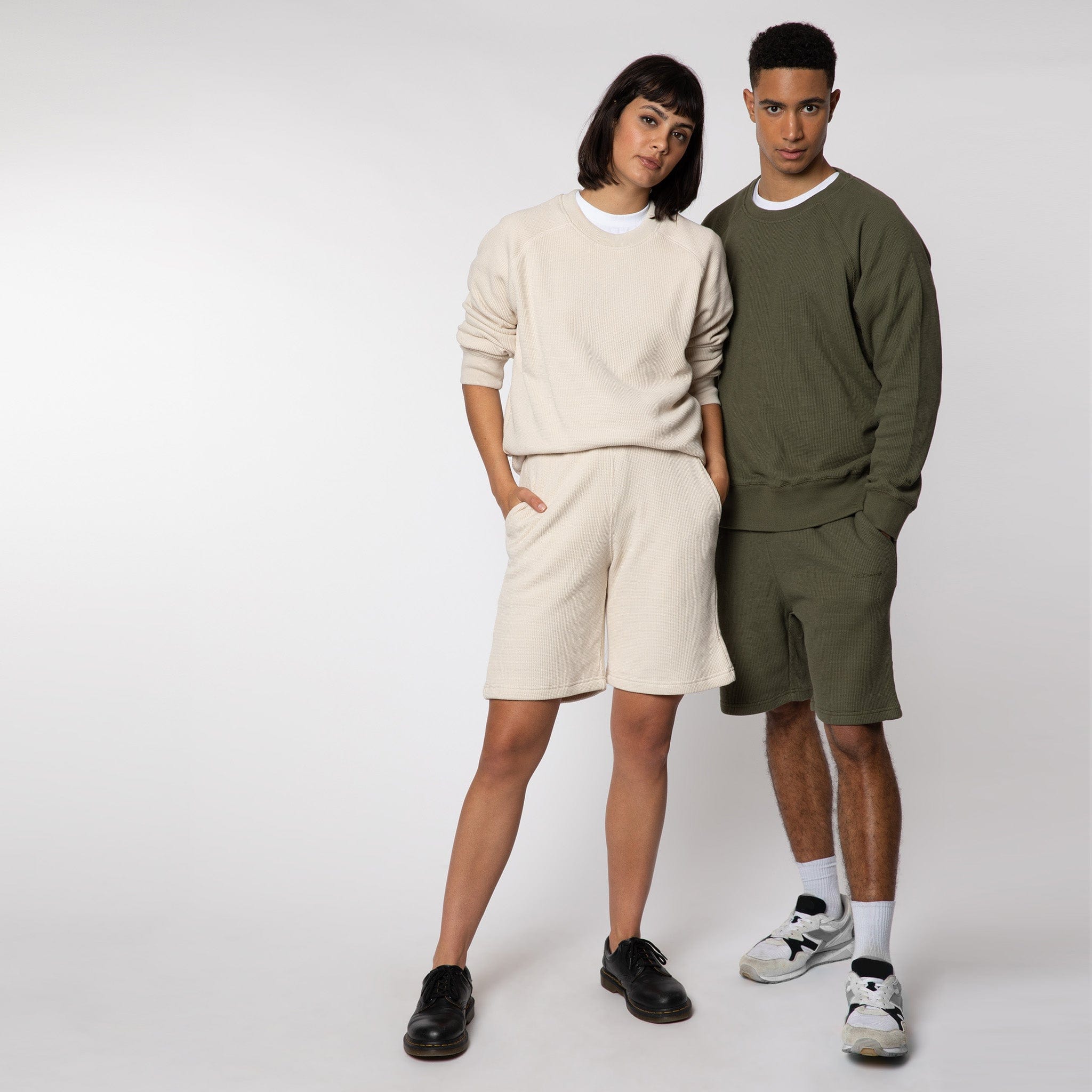 Double Waffle Jersey Sweatshirt Oatmeal