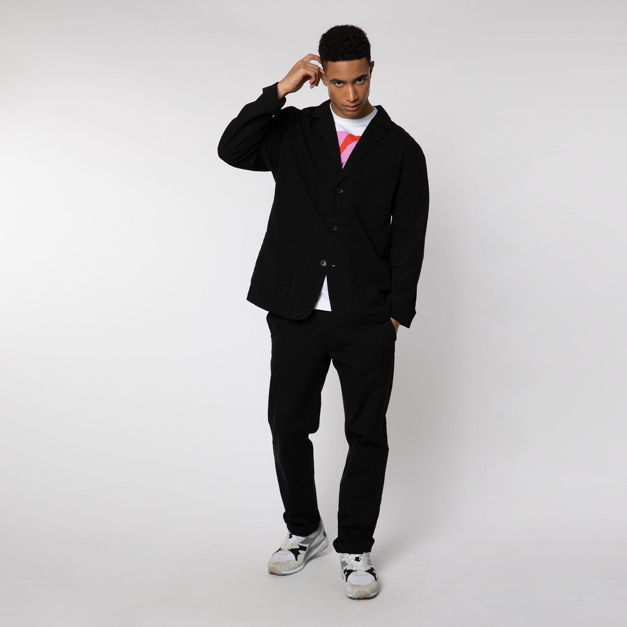 Lightweight Cotton Blazer Black