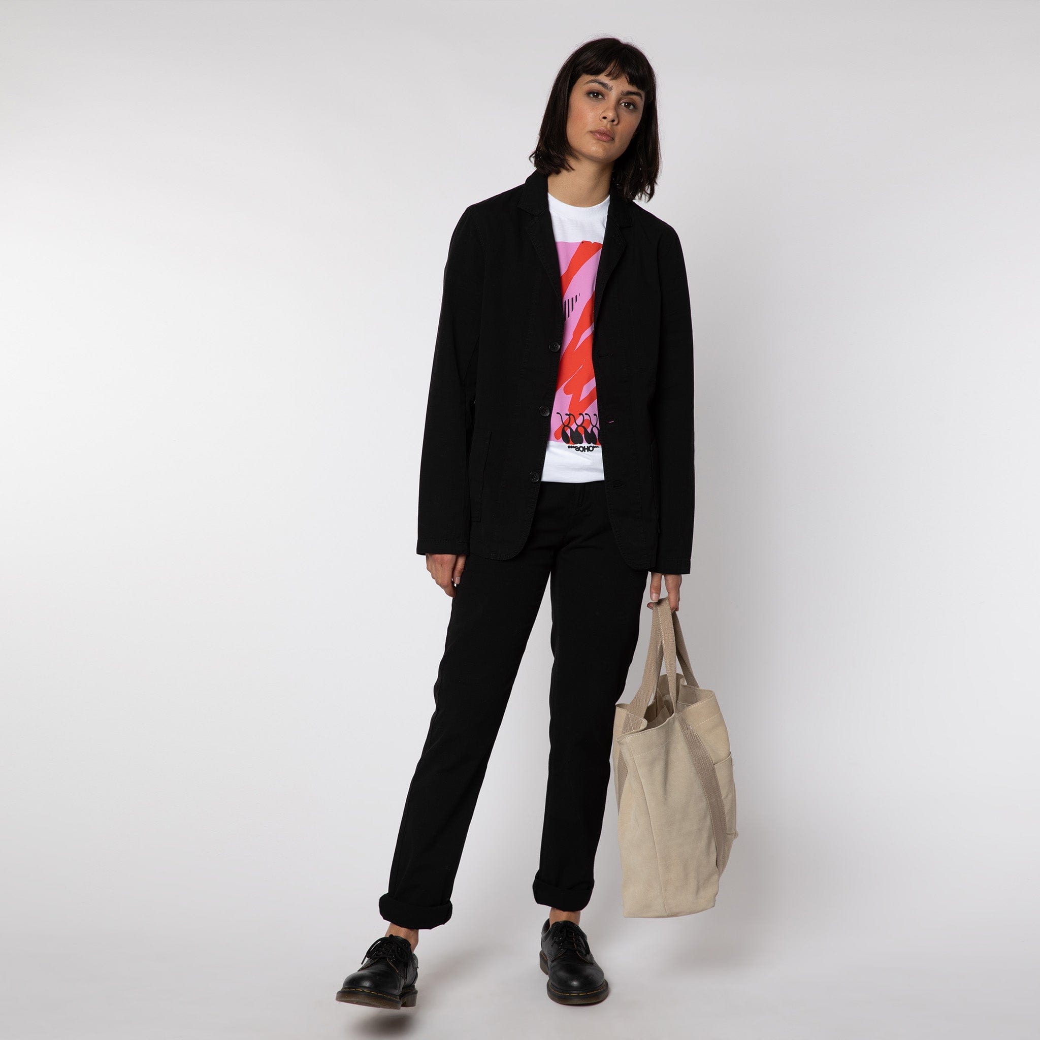 Lightweight Cotton Blazer Black