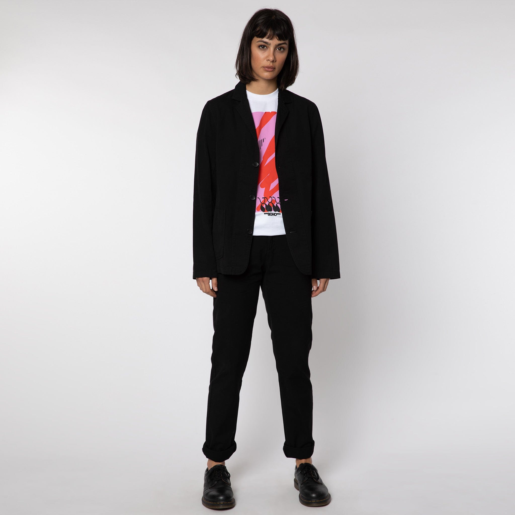 Lightweight Cotton Blazer Black