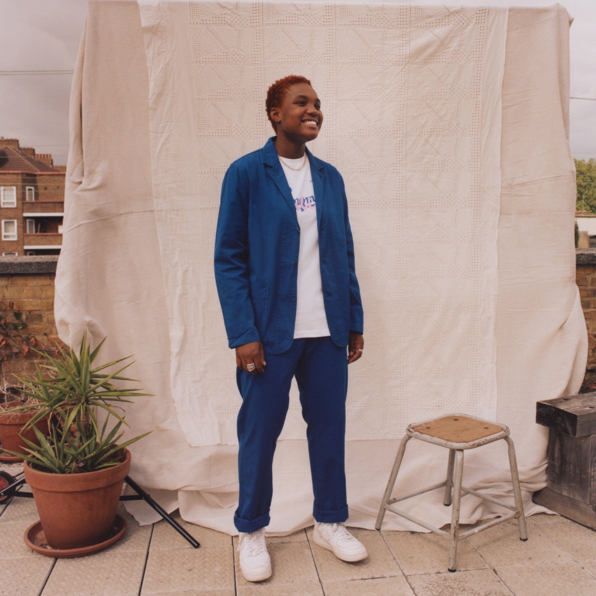 Lightweight Cotton Blazer Royal Blue