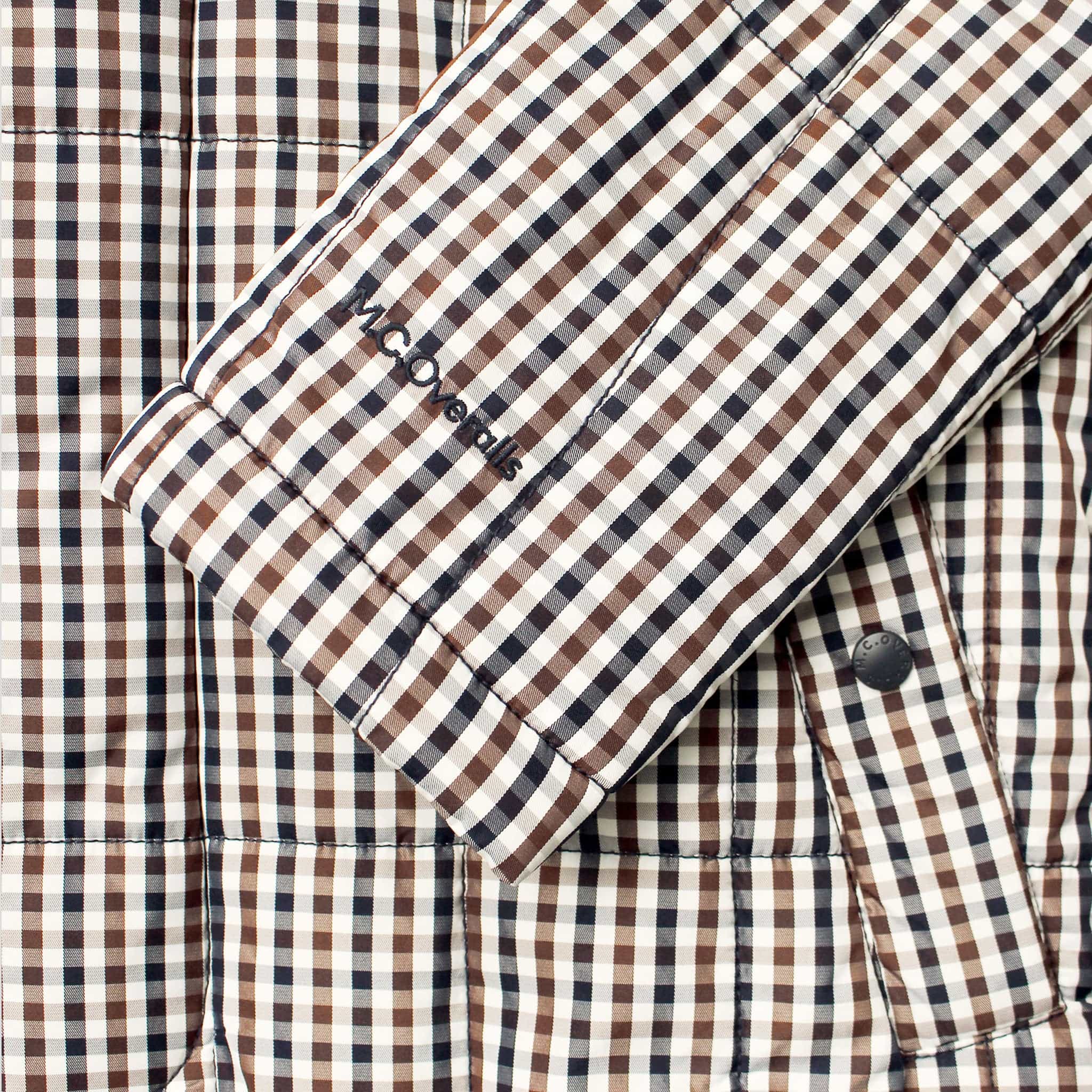 Padded Single Breasted Mac Coat Brown Check