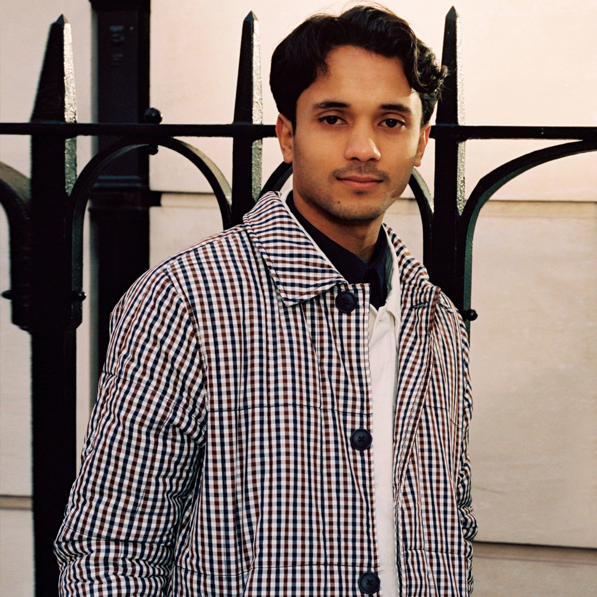 Padded Single Breasted Mac Coat Brown Check