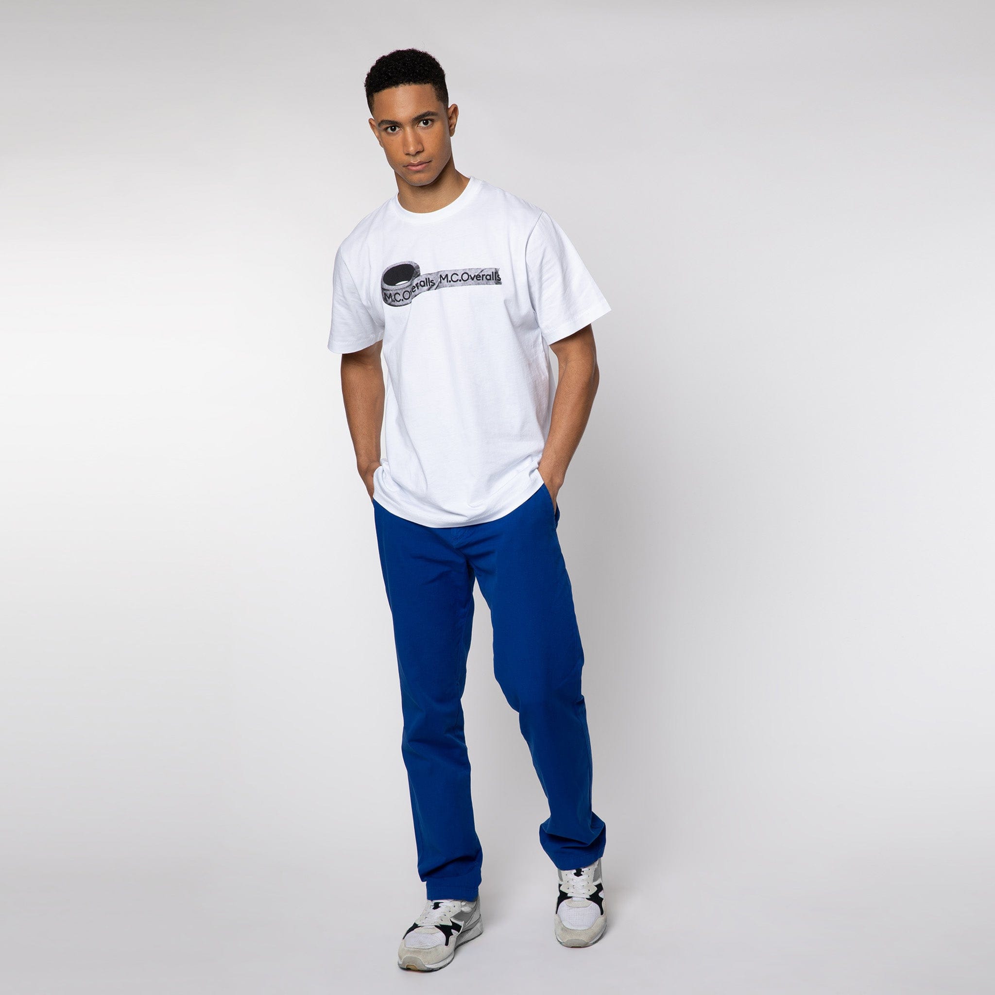 Slim-Fit Lightweight Cotton Trousers Royal Blue