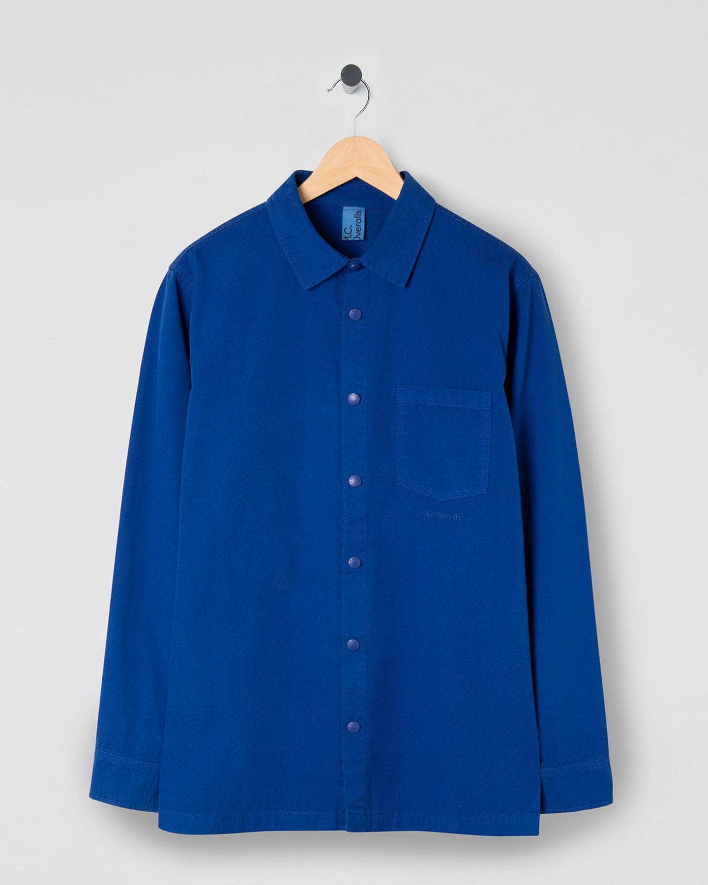 Lightweight Cotton Snap Shirt Royal Blue