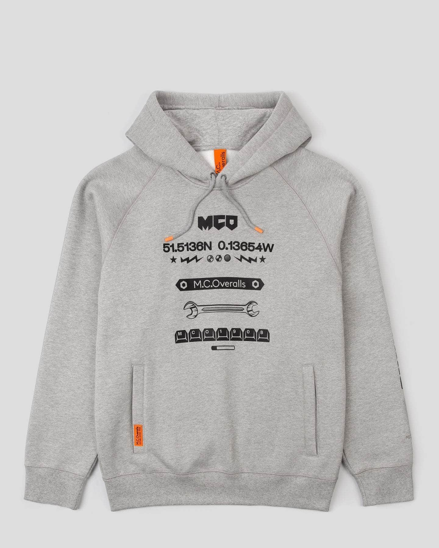 Tools- Wrench & Keyboard Hoodie Grey Mel – M.C.Overalls