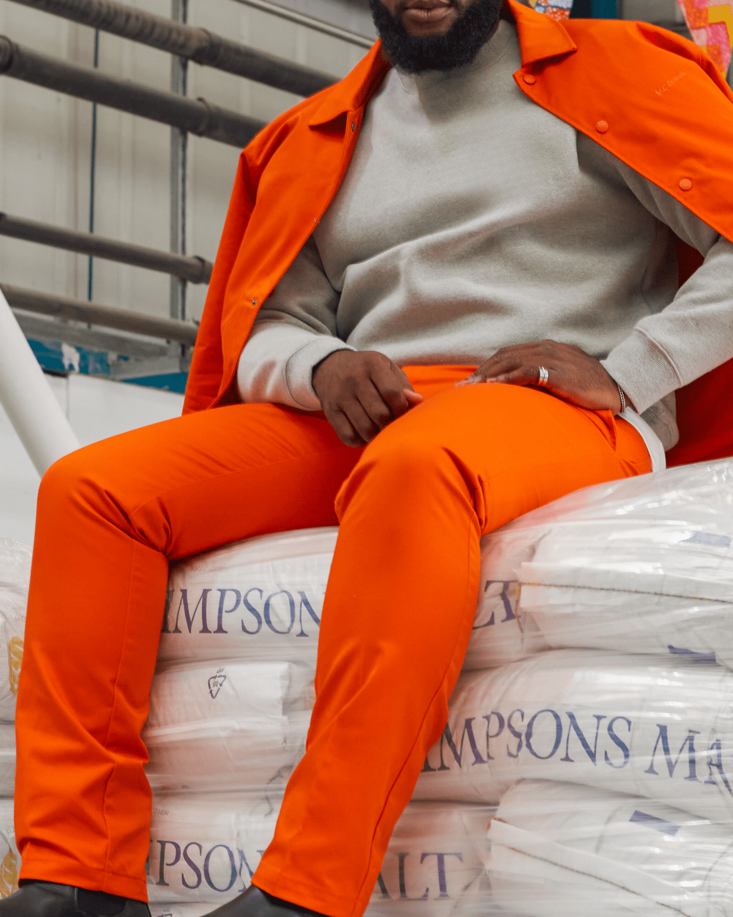 Slim-Fit Work Trousers Orange