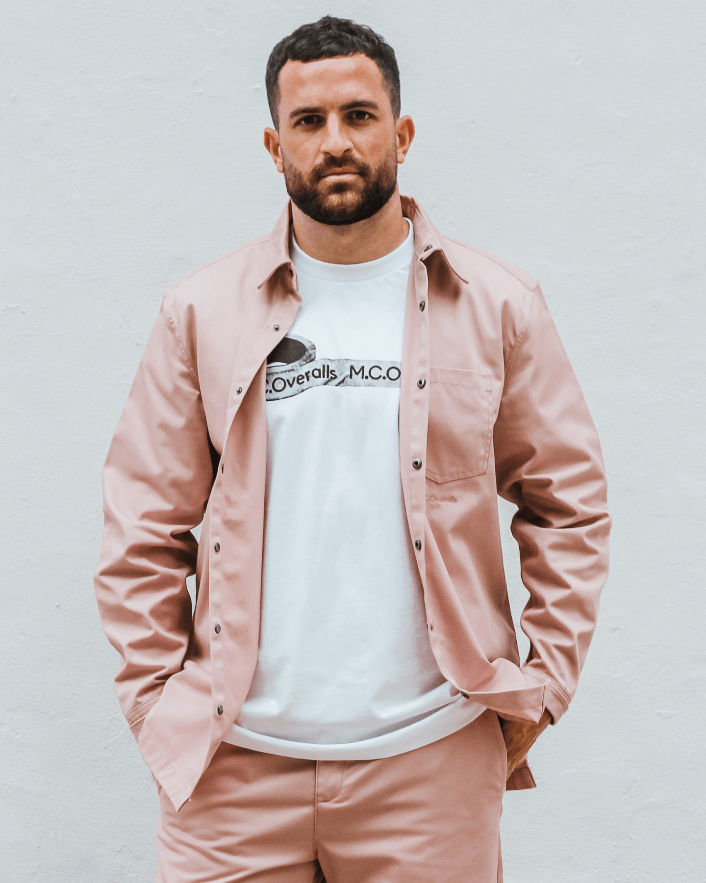 Relaxed Snap Button Shirt Dusty Pink