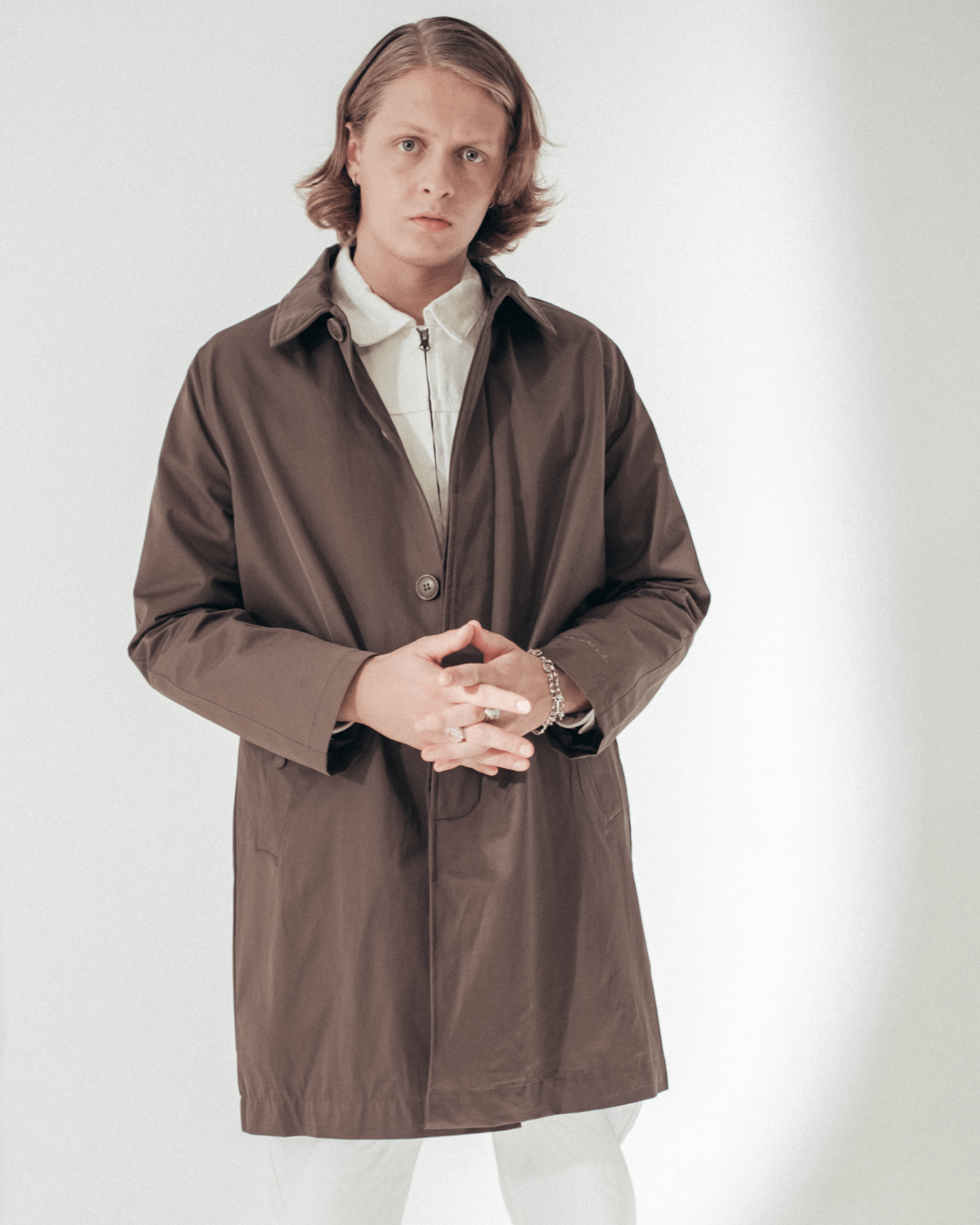 60 40 Single Breasted Mac Coat Olive M.C.Overalls