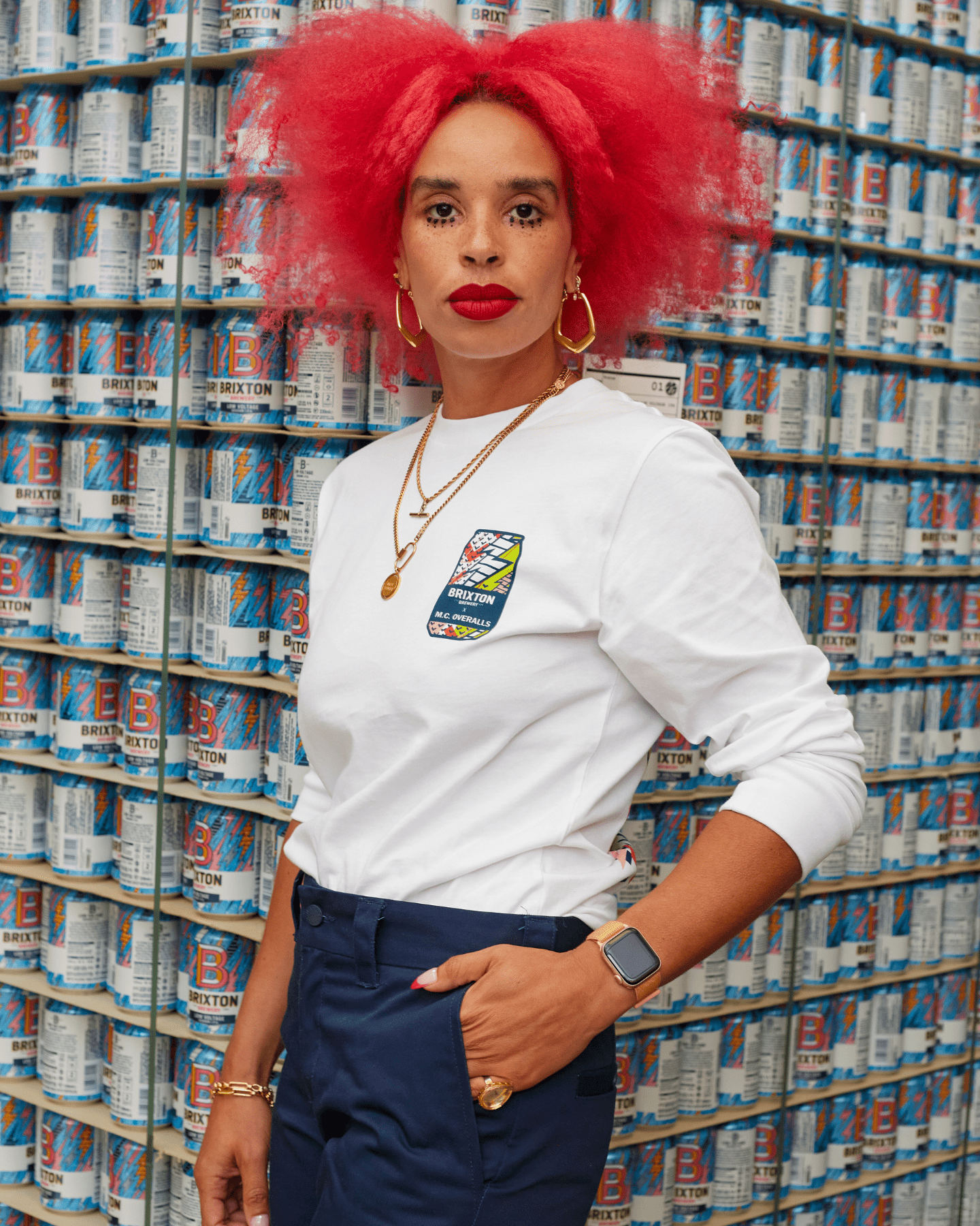M.C.Overalls x Brixton Brewery L/S T-Shirt White