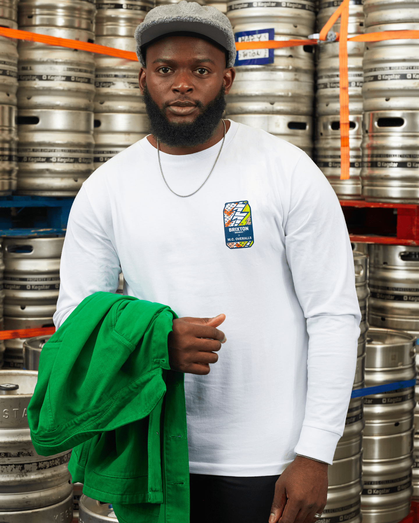 M.C.Overalls x Brixton Brewery L/S T-Shirt White
