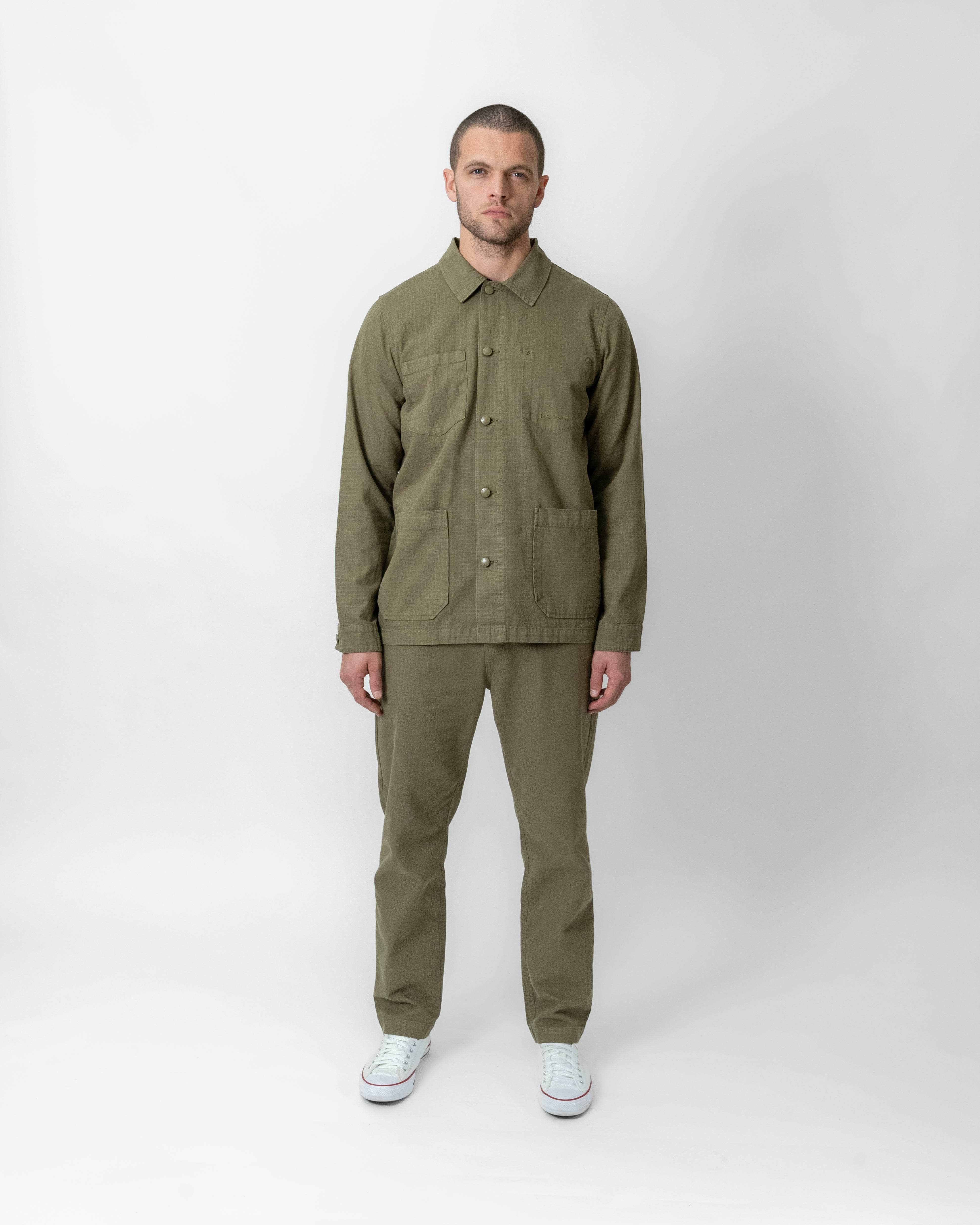 Relaxed-Fit Ripstop Trousers Olive