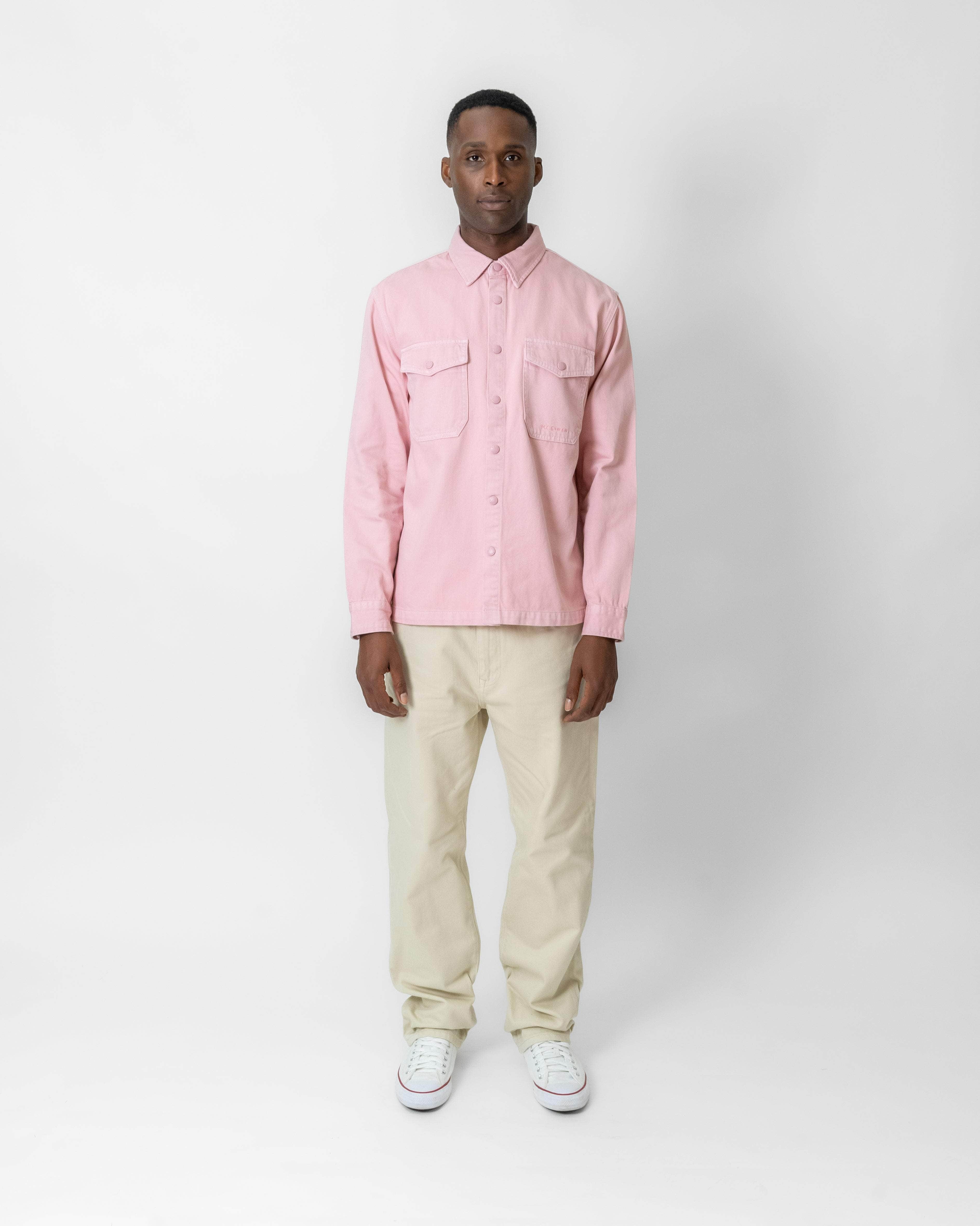 Relaxed Denim Overshirt Dusty Pink