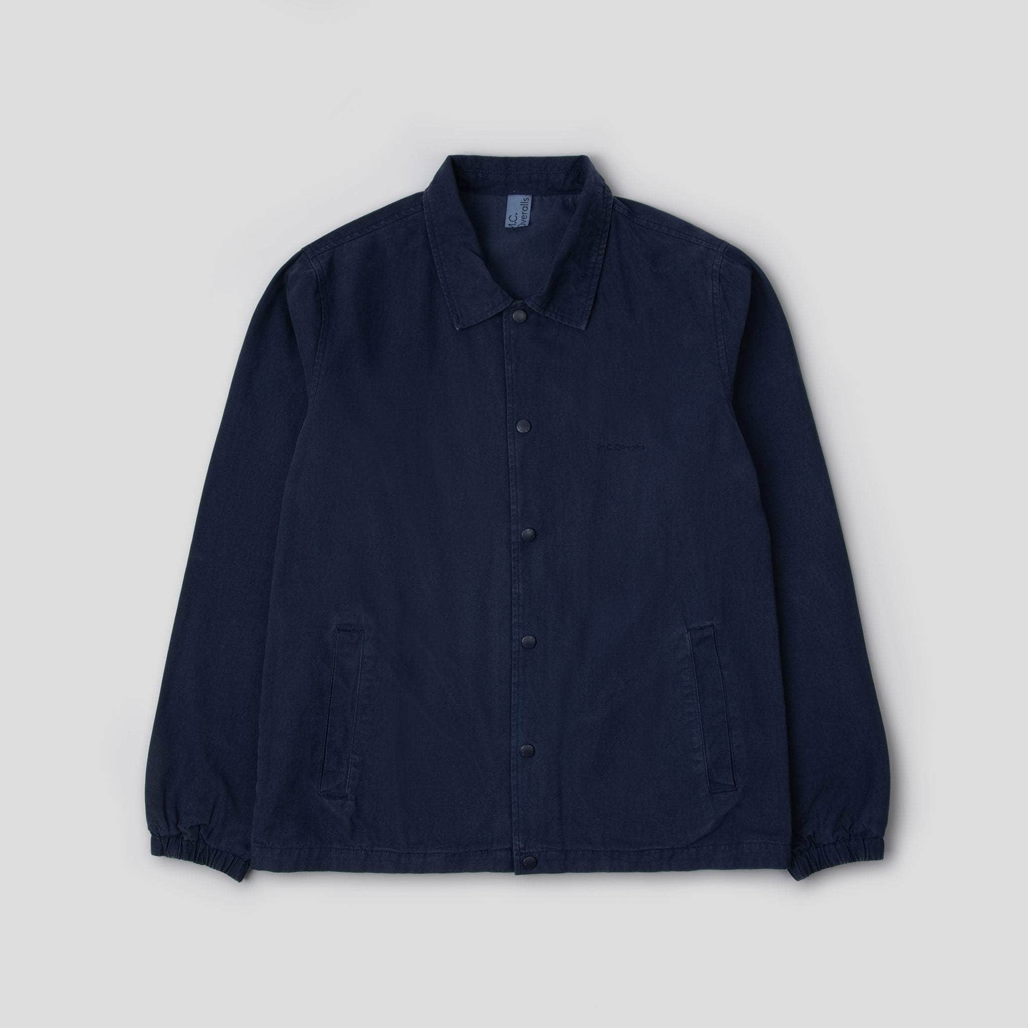 Fitted Cotton Canvas Coach Jacket Navy