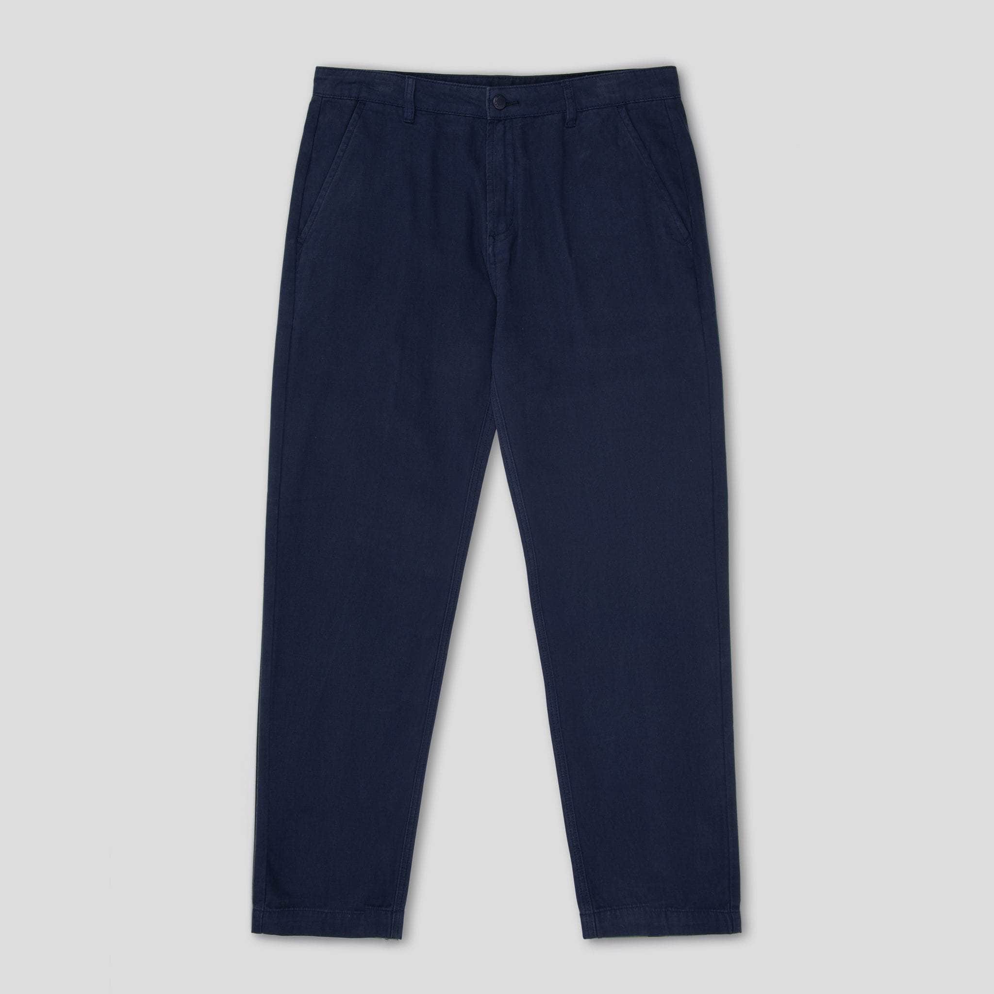 Relaxed-Fit Cotton Canvas Trousers Navy