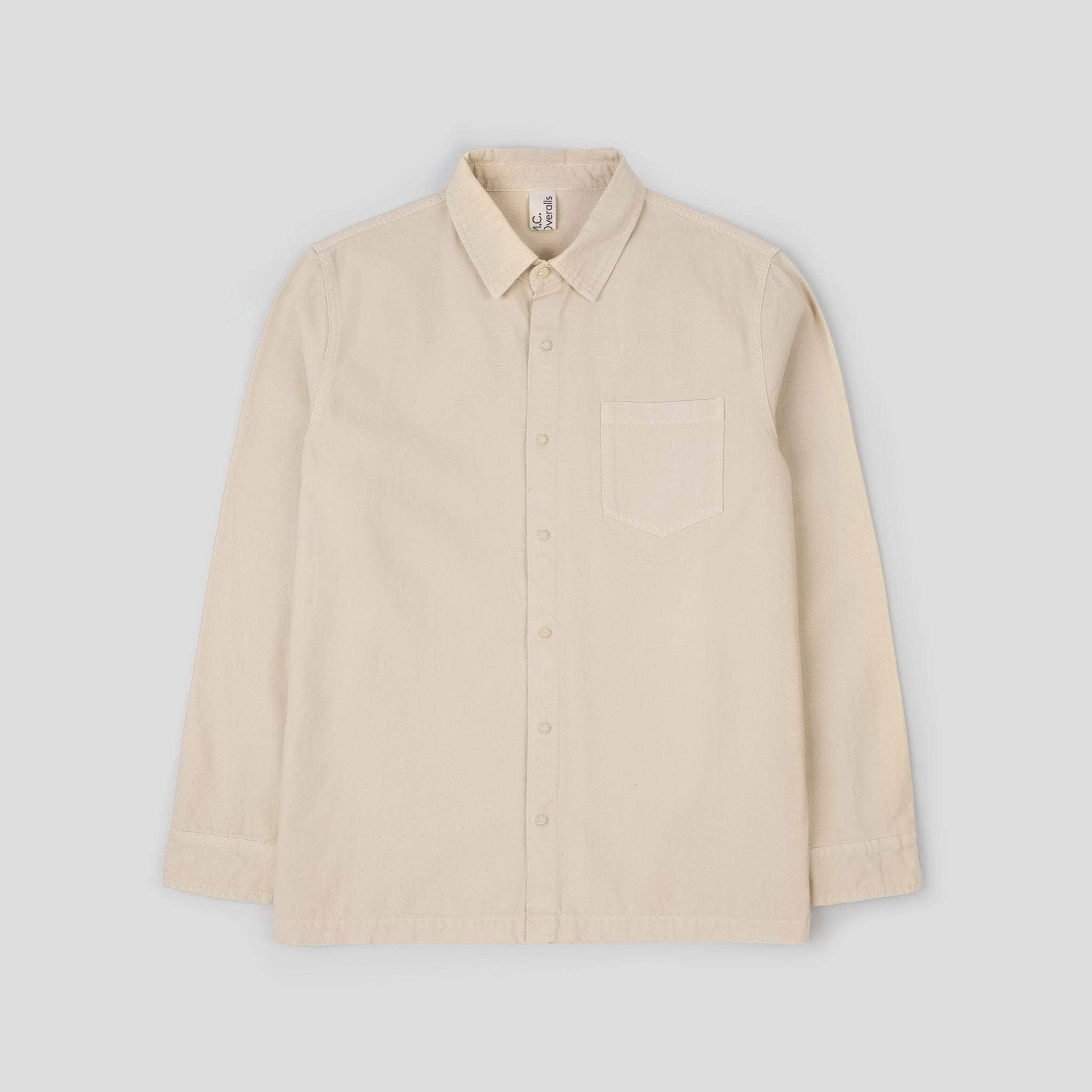 Relaxed Cotton Canvas Snap Buttoned Shirt Palo Santo