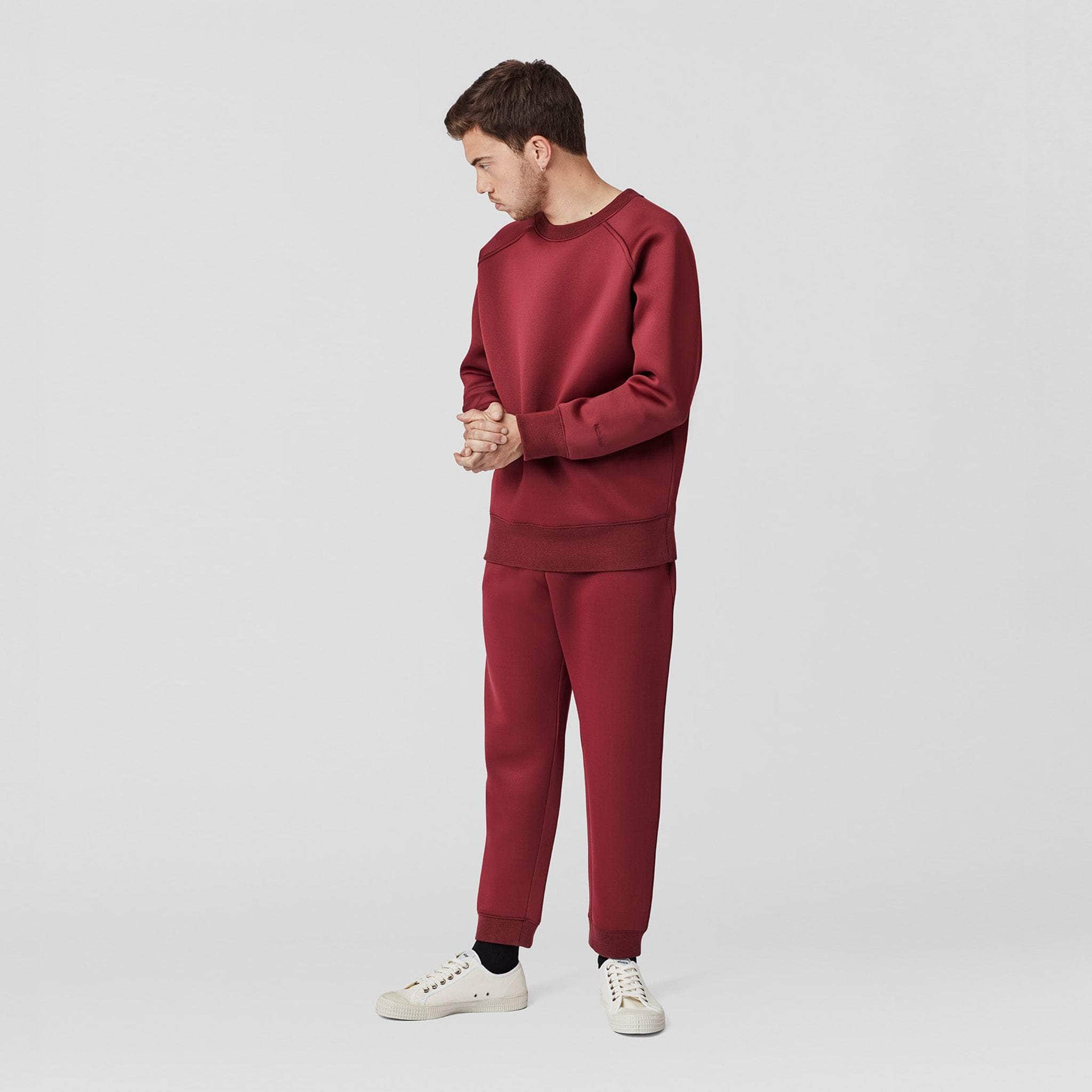 Bonded Jersey Sweatpants Burgundy