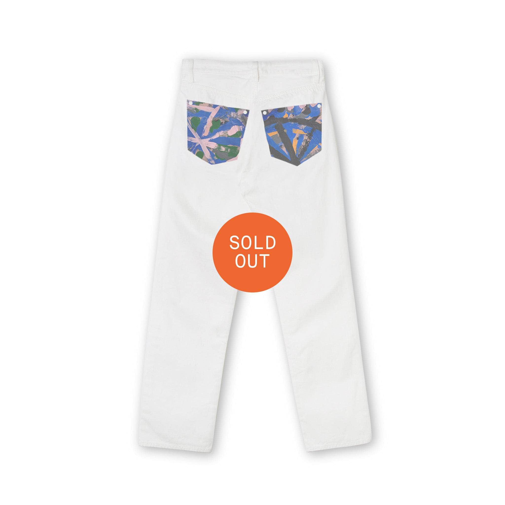 Unity: MCO x Tim Head, 1/1 Embroidered Upcycled Patch on Denim Jeans 