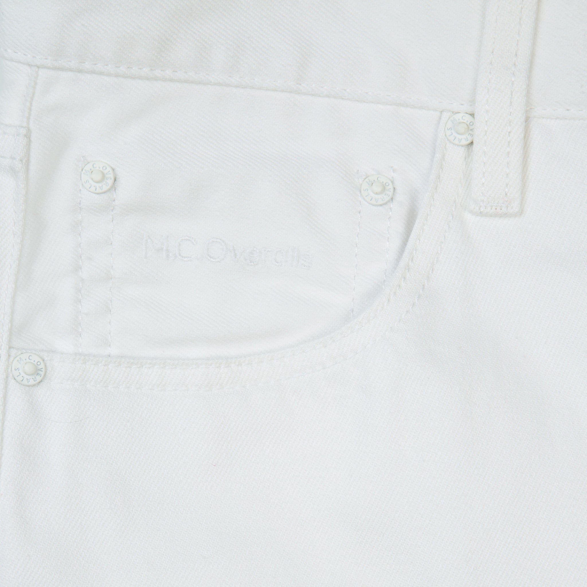 5 Pocket Regular-Fit Denim Jean White – M.C.Overalls