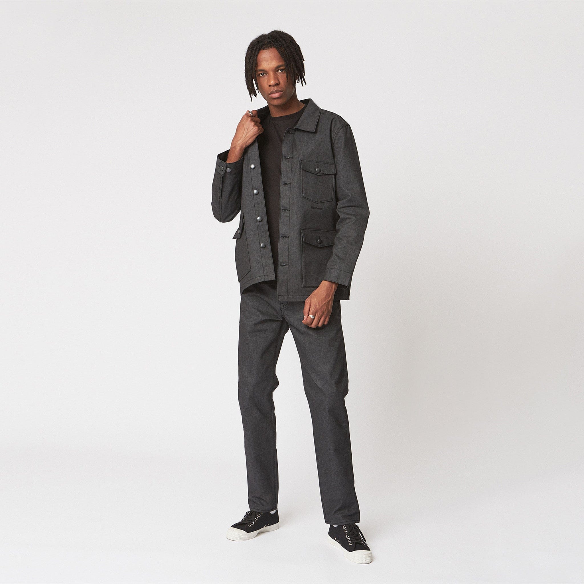 Reflective 5 Pocket Regular Fit Denim Jean Dark Grey