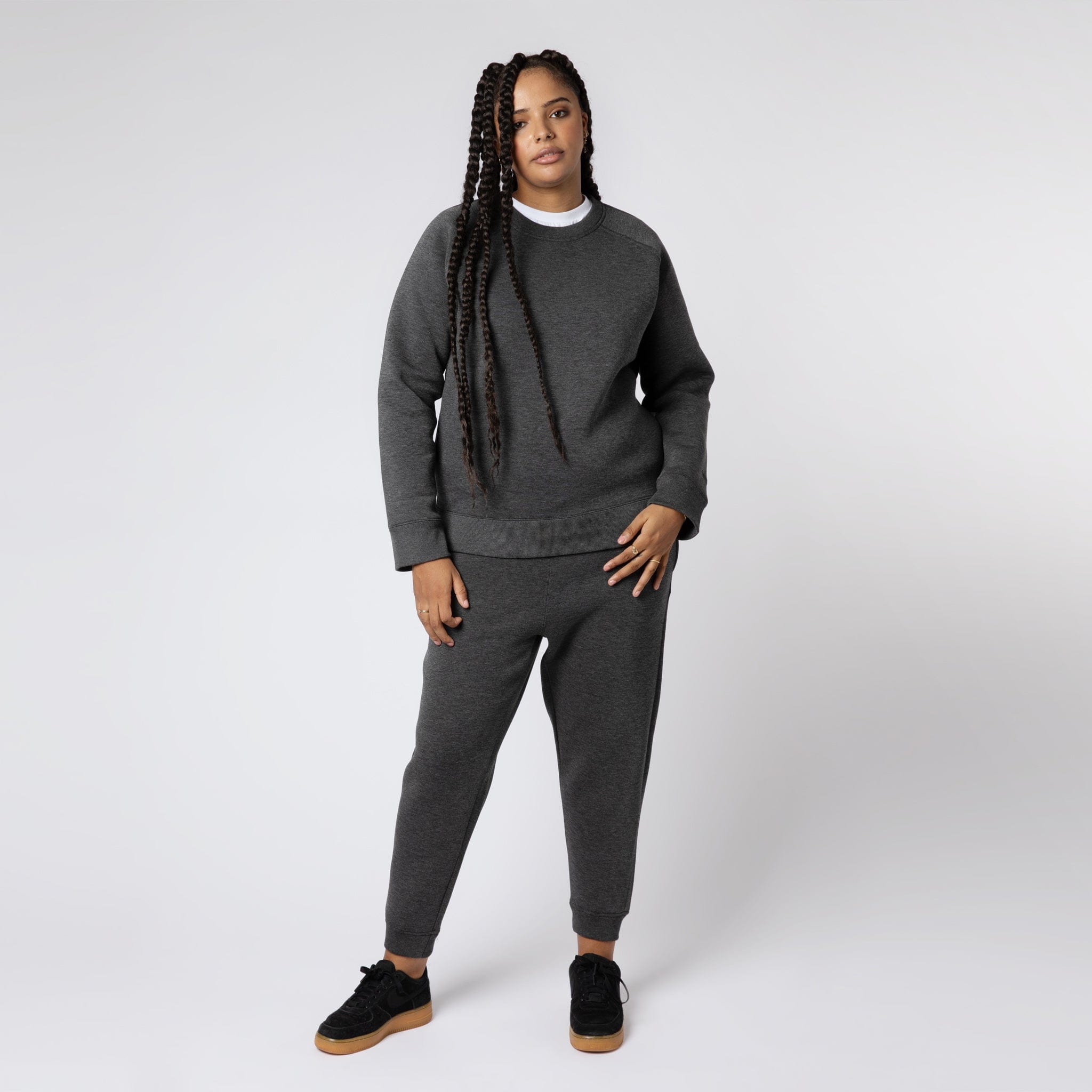 Bonded Jersey Sweatshirt Charcoal