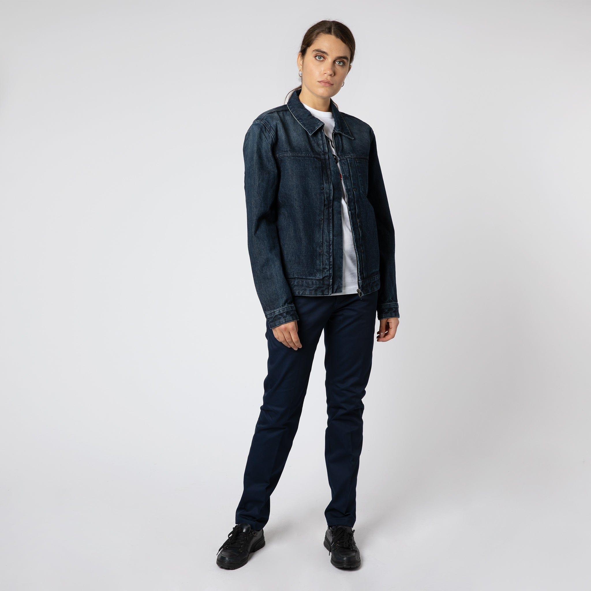 Classic Fit Denim Zip Jacket Indigo Wash