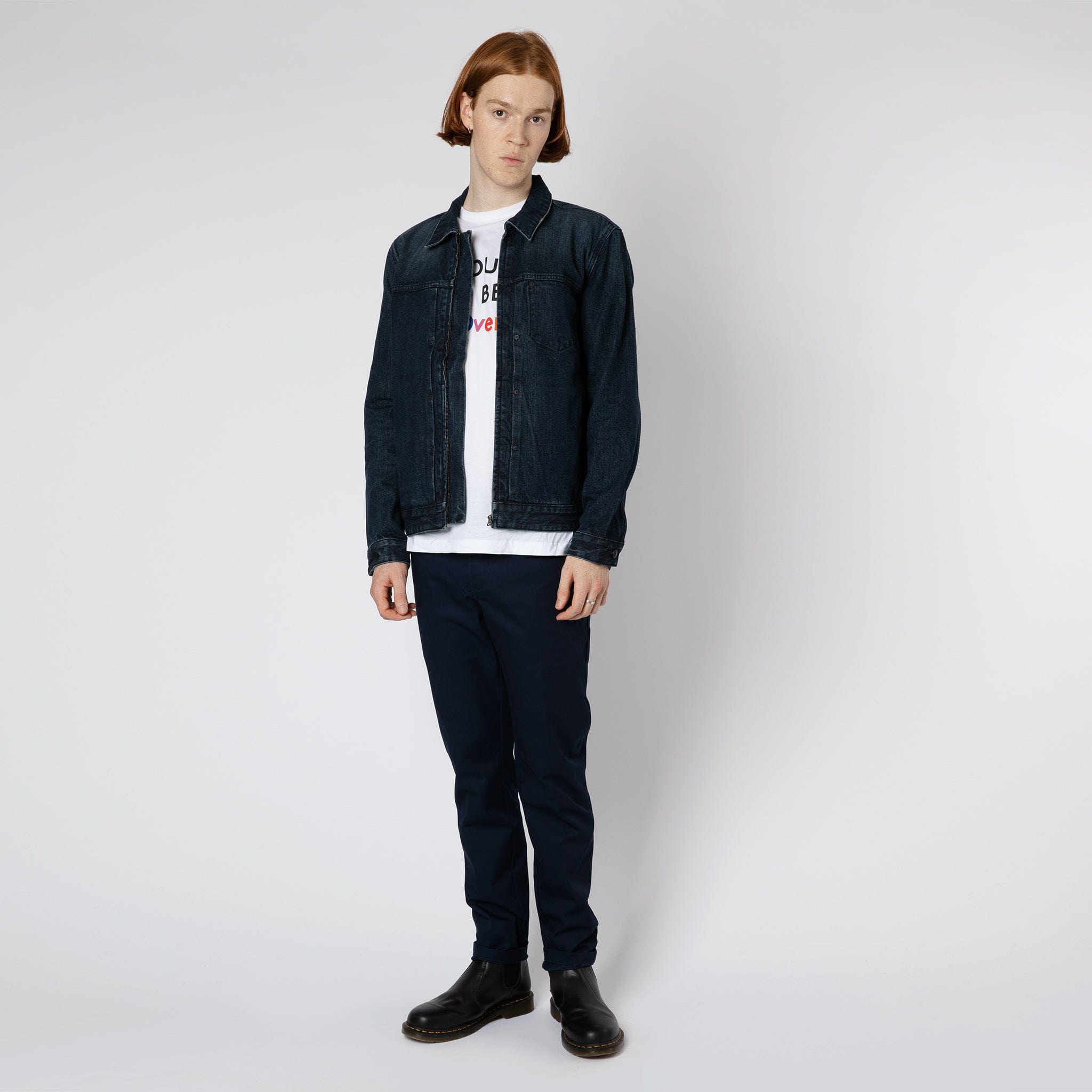 Classic Fit Denim Zip Jacket Indigo Wash