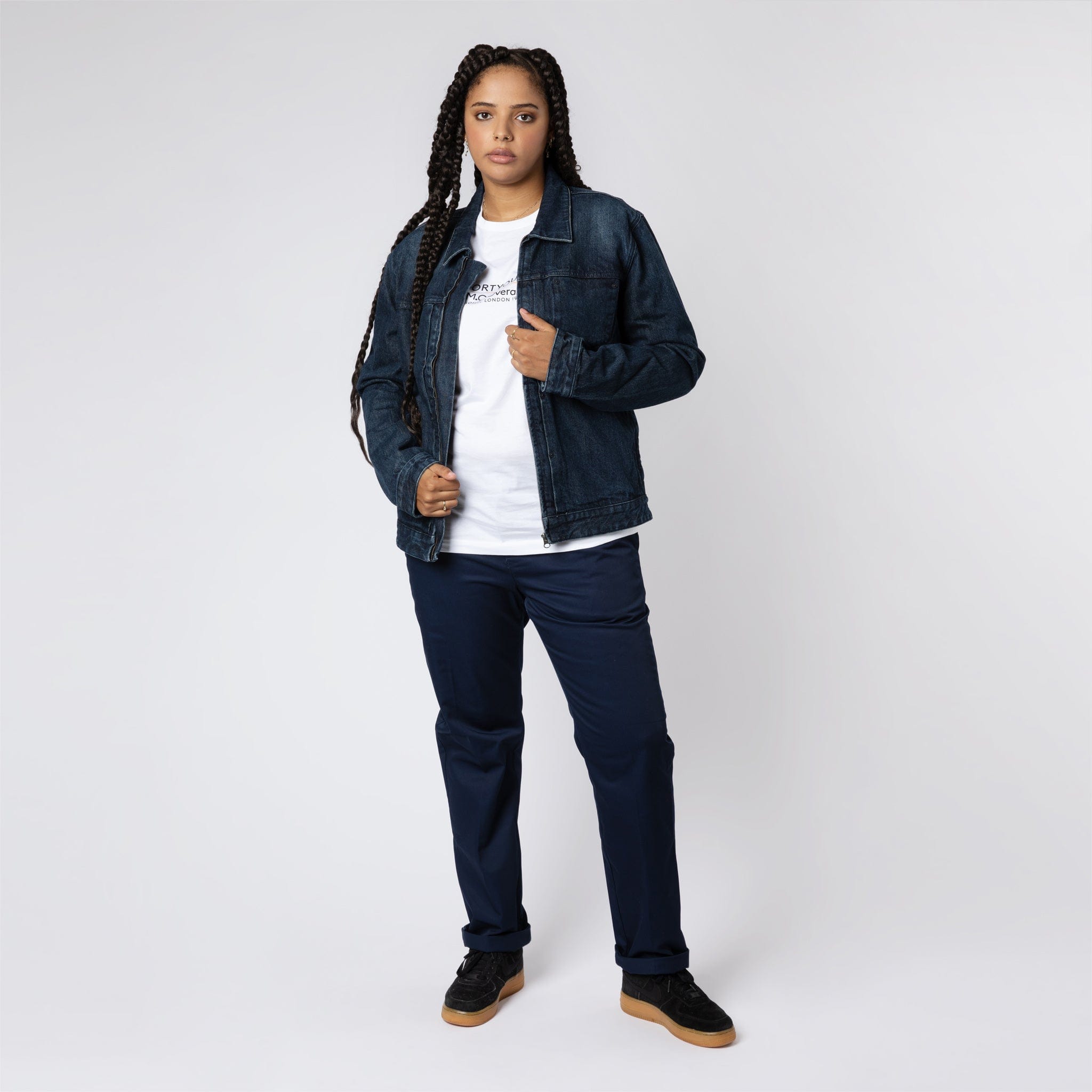 Classic Fit Denim Zip Jacket Indigo Wash