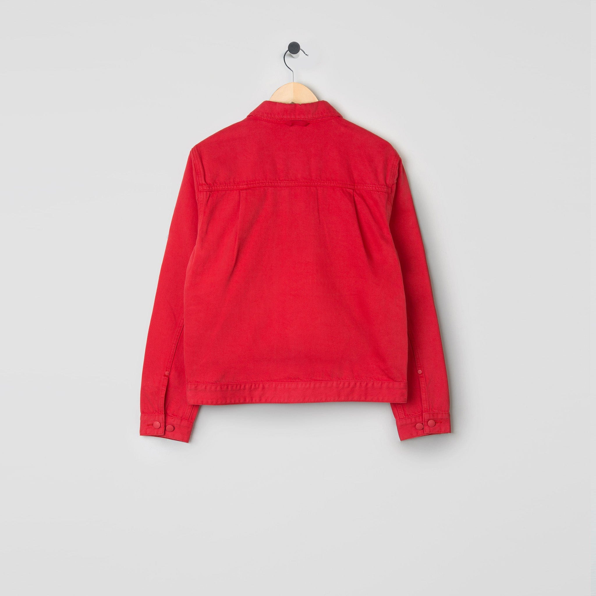Classic Fit Denim Zip Jacket Red